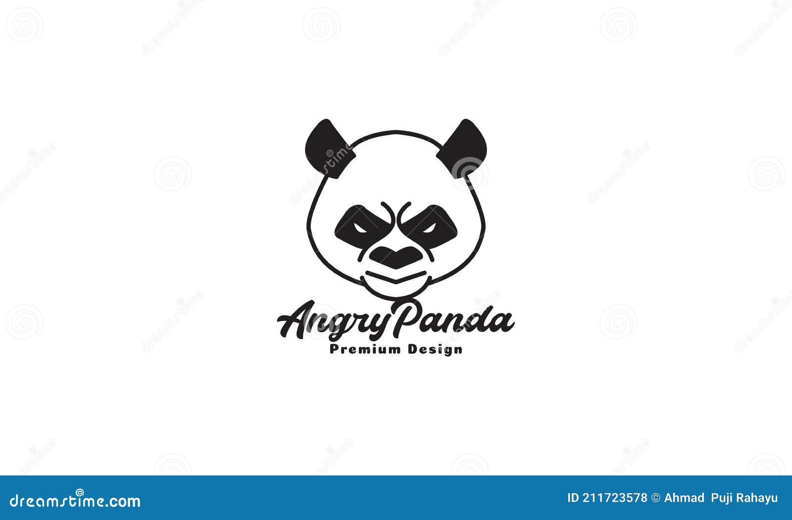 Ilustração de desenhos animados de panda com raiva posando isolado