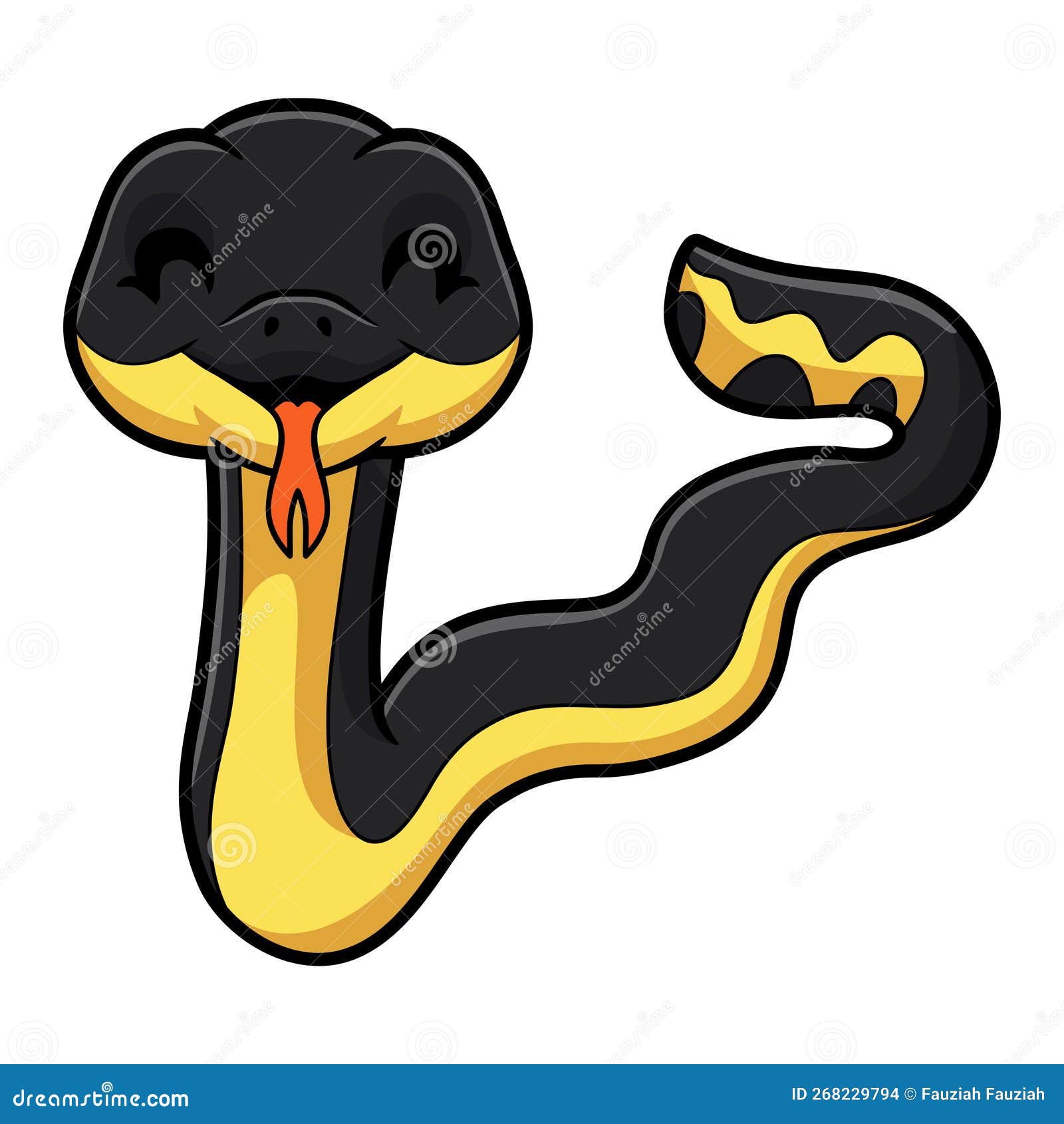 Desenho Animado De Cobra Azul-giro Ilustração do Vetor