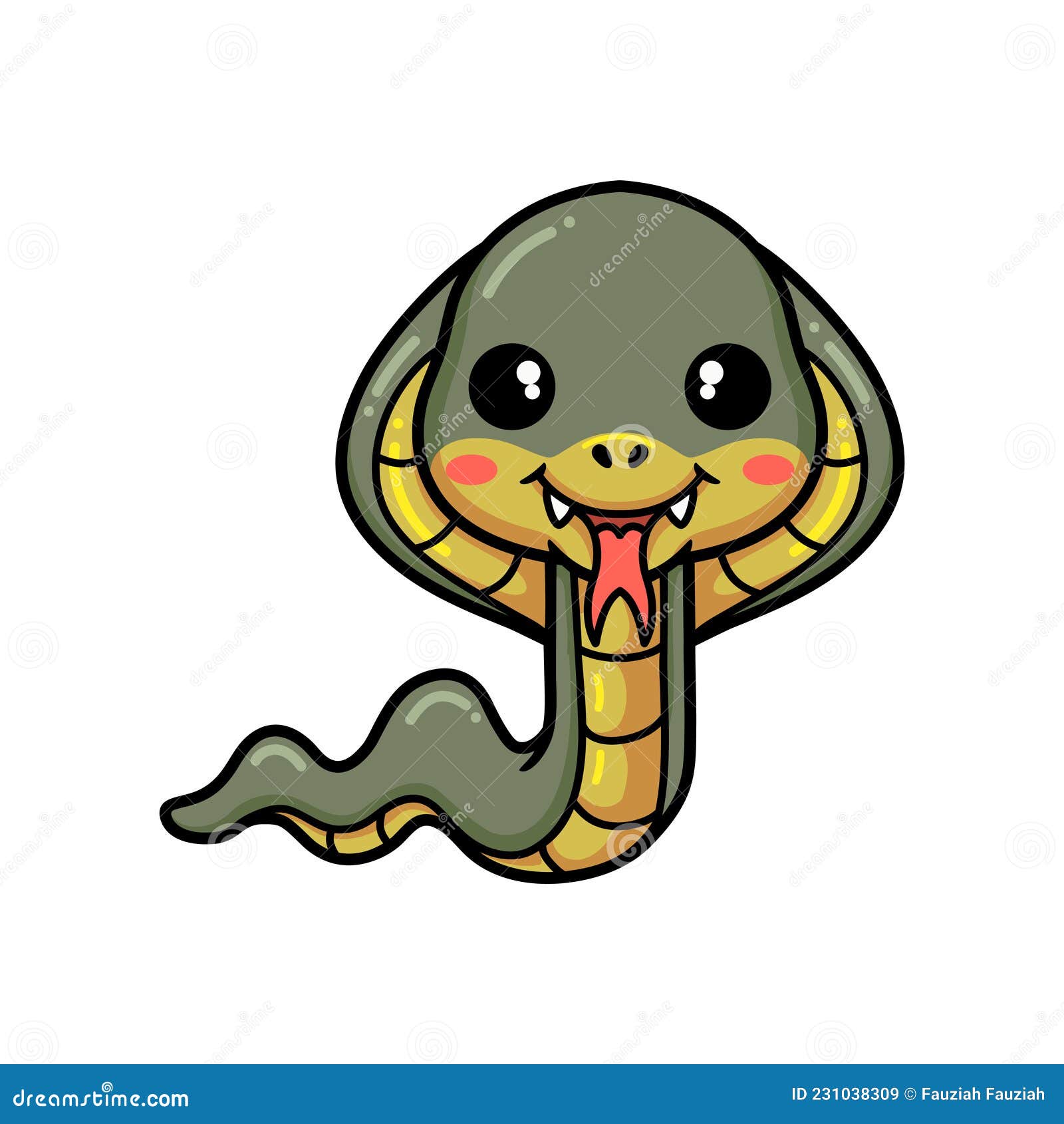 Ilustração Cobra Desenho Animado Bonito imagem vetorial de