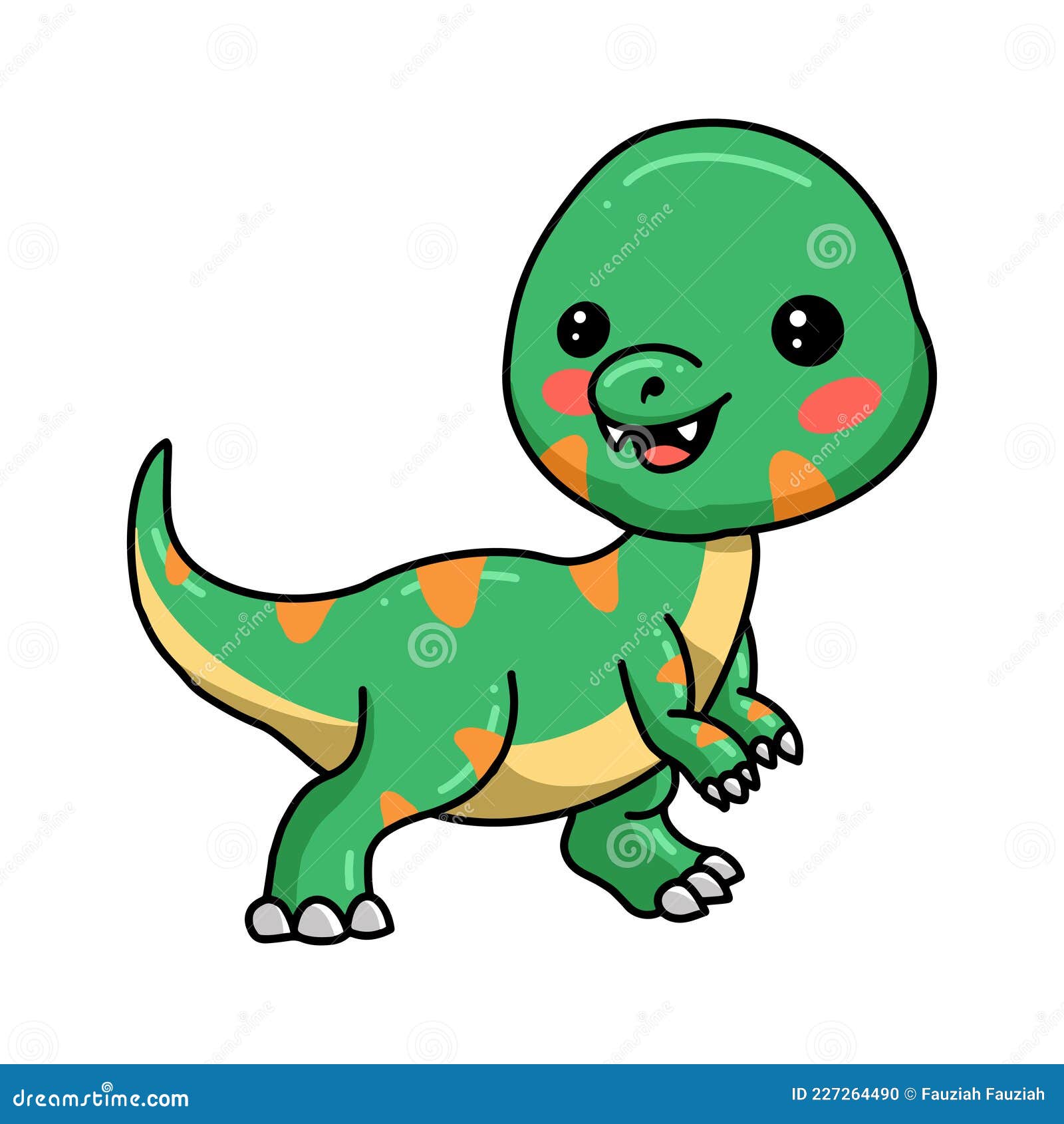 Desenho Animado De Dinossauro Fofo Ilustração do Vetor