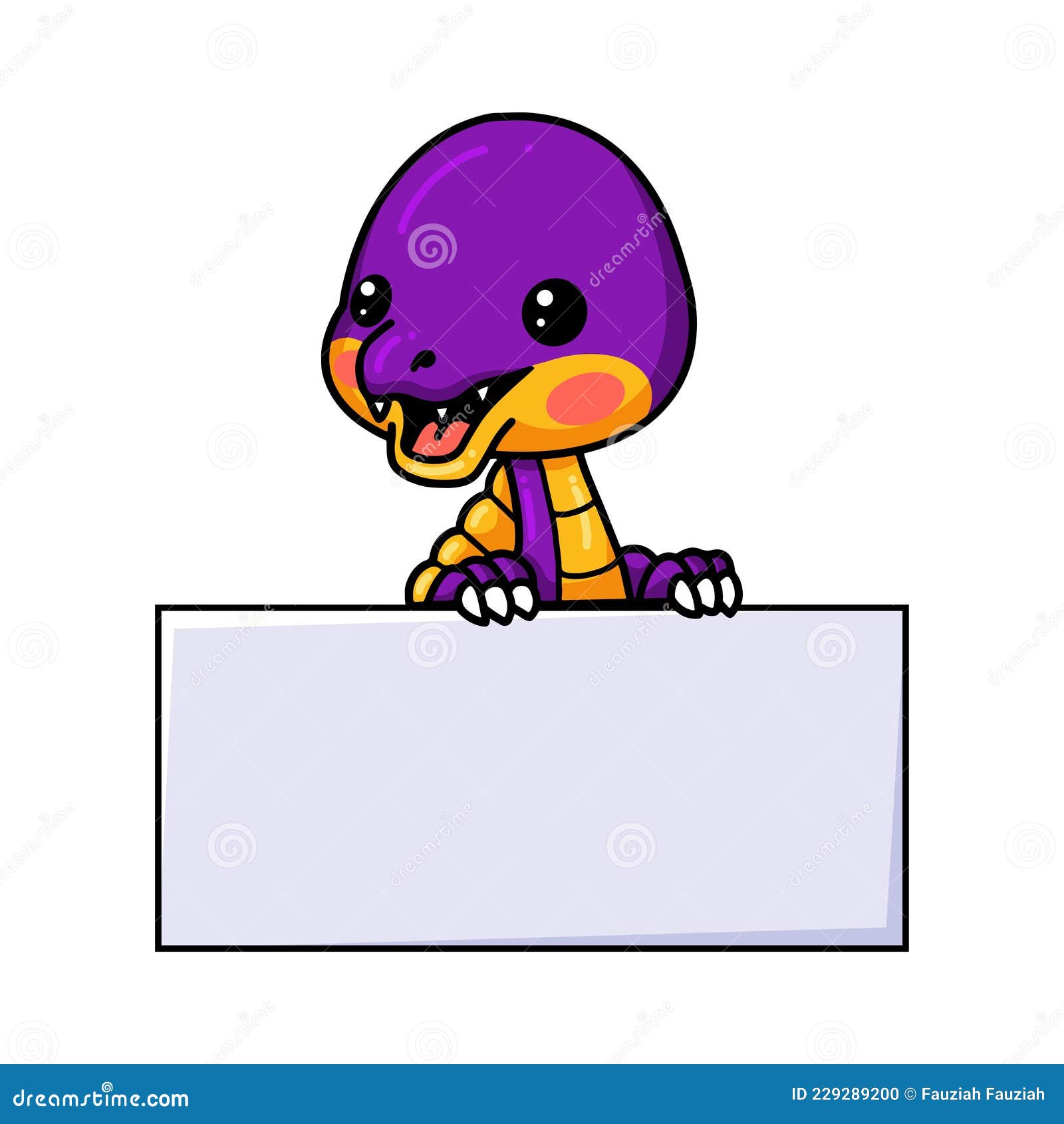 Desenho de dinossauro roxo fofo