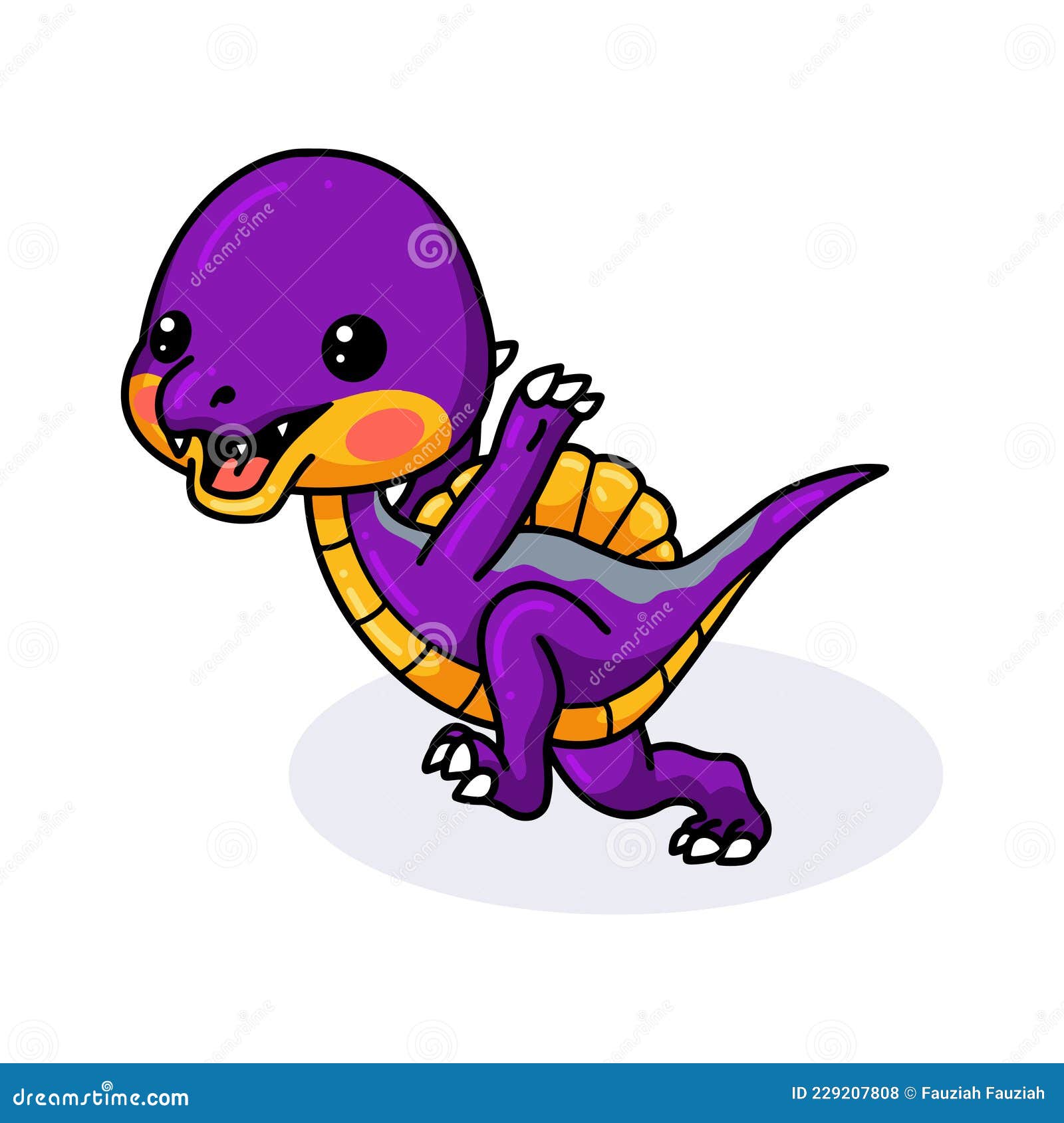 Desenho Animado De Dinossauro Roxo Giro Ilustração do Vetor - Ilustração de  bebê, estilo: 229207808