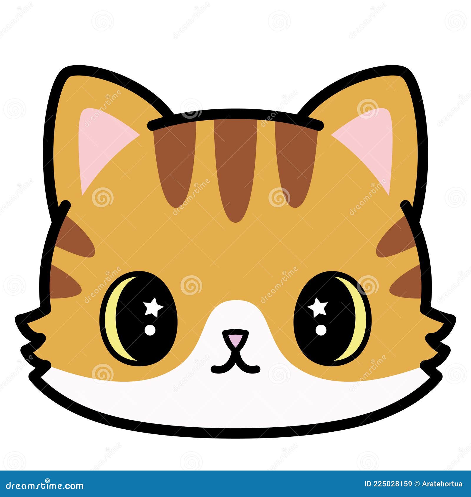 Desenho Animado De Gato Fofo Isolado Emoji Ilustração do Vetor