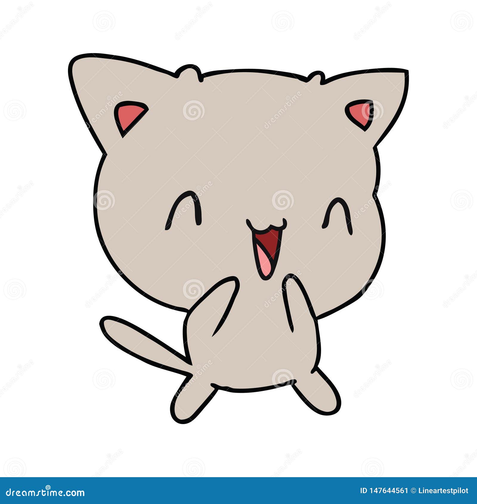 Desenho De Desenho De Mão Com Ilustração Vetorial Cacto Gato Kawaii Fofo  Ilustração do Vetor - Ilustração de cara, alimento: 220131486