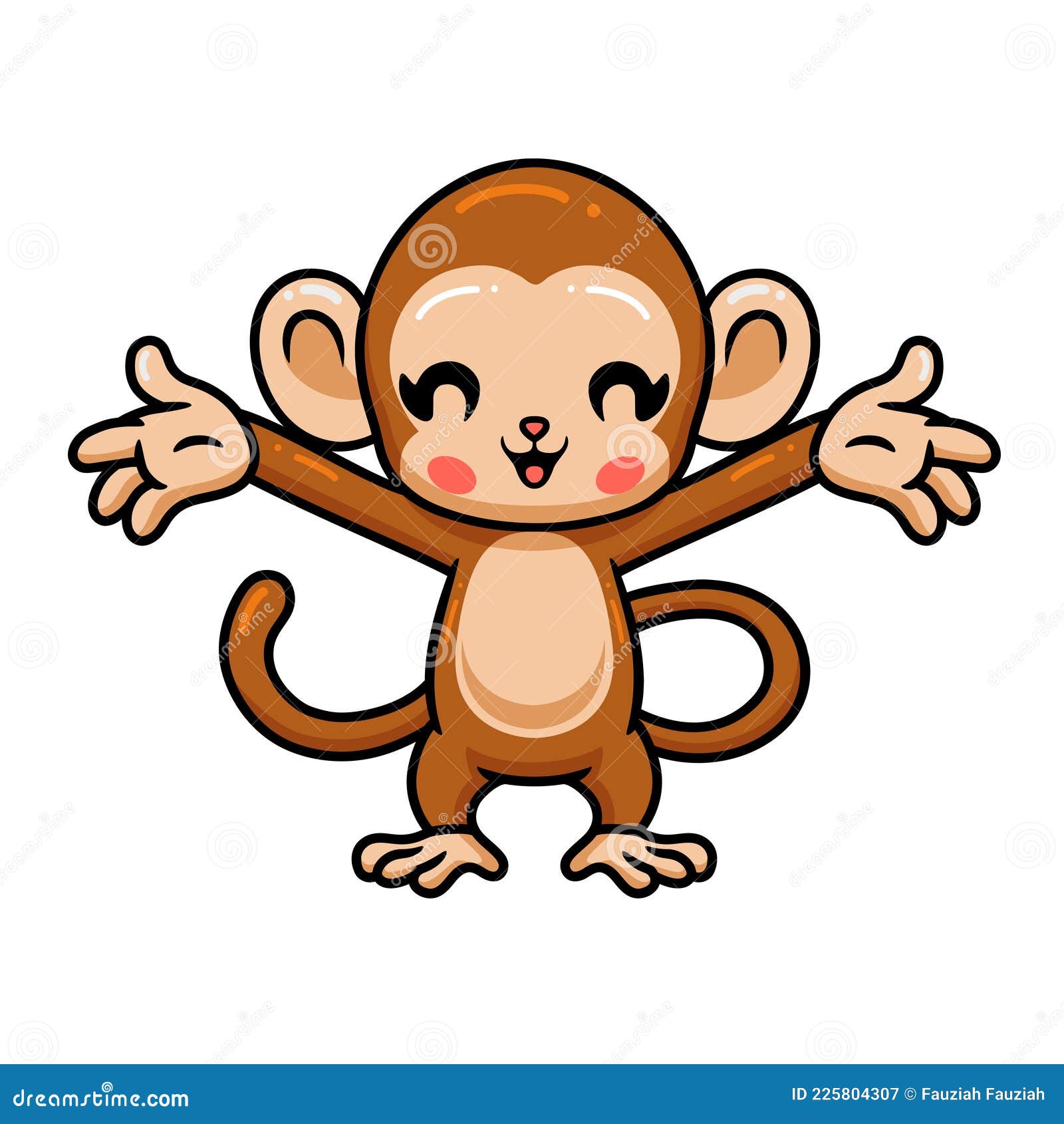 Desenho Animado De Um Macaco-bebê Branco Ilustração do Vetor