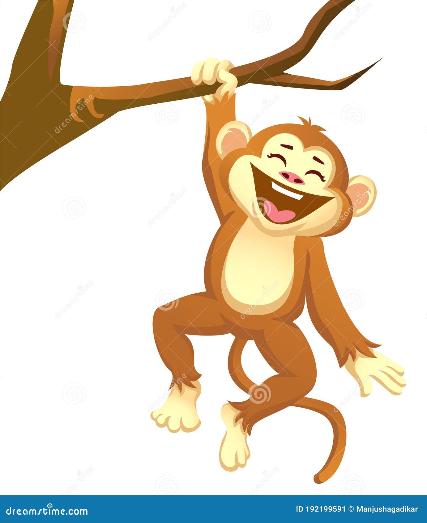 Macaco Bonito Personagem Desenho Animado Simples imagem vetorial