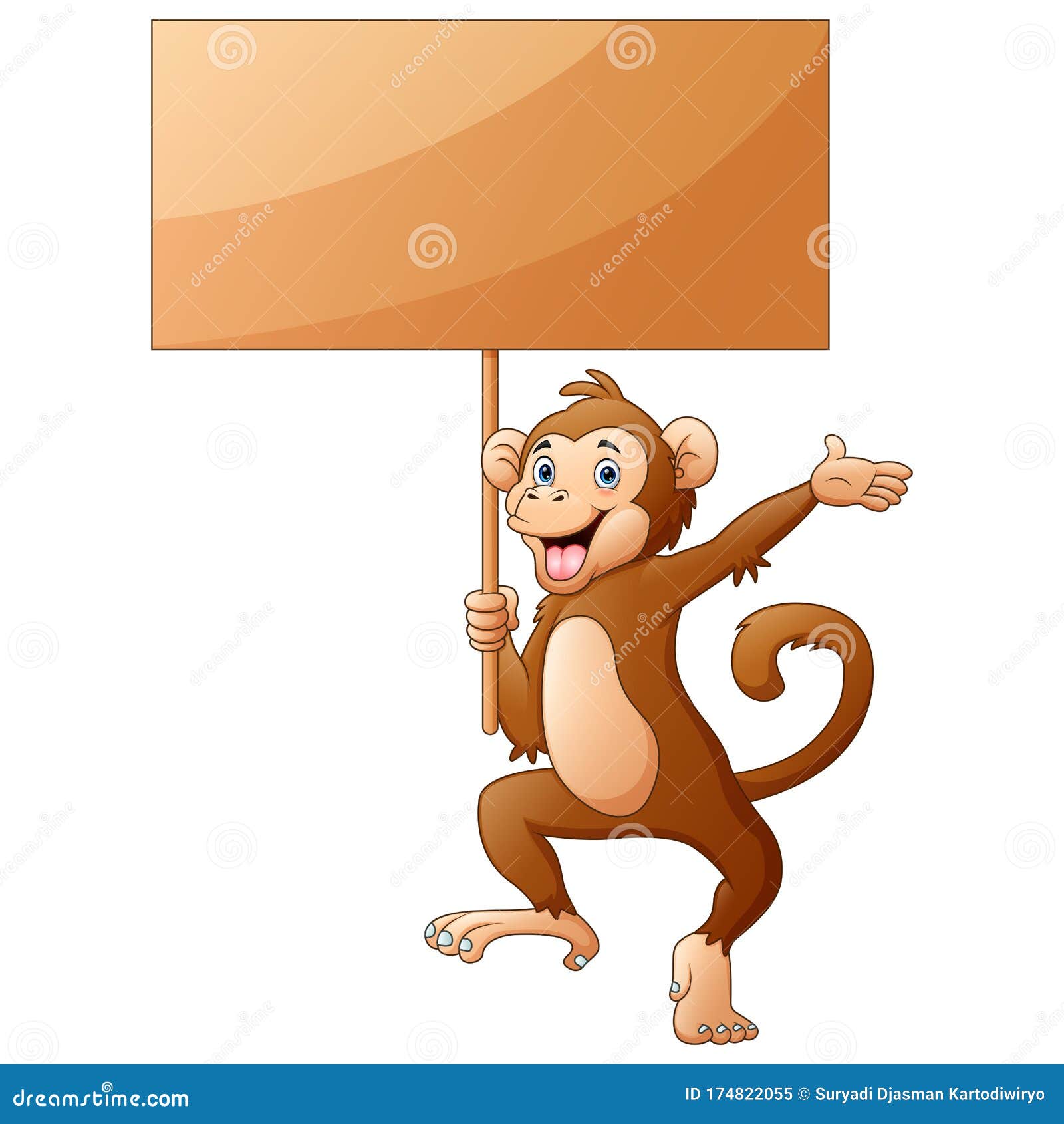 Um Desenho Animado De Macaco Bonito Sentado E Sorrindo Ilustração do Vetor  - Ilustração de floresta, feliz: 157877170