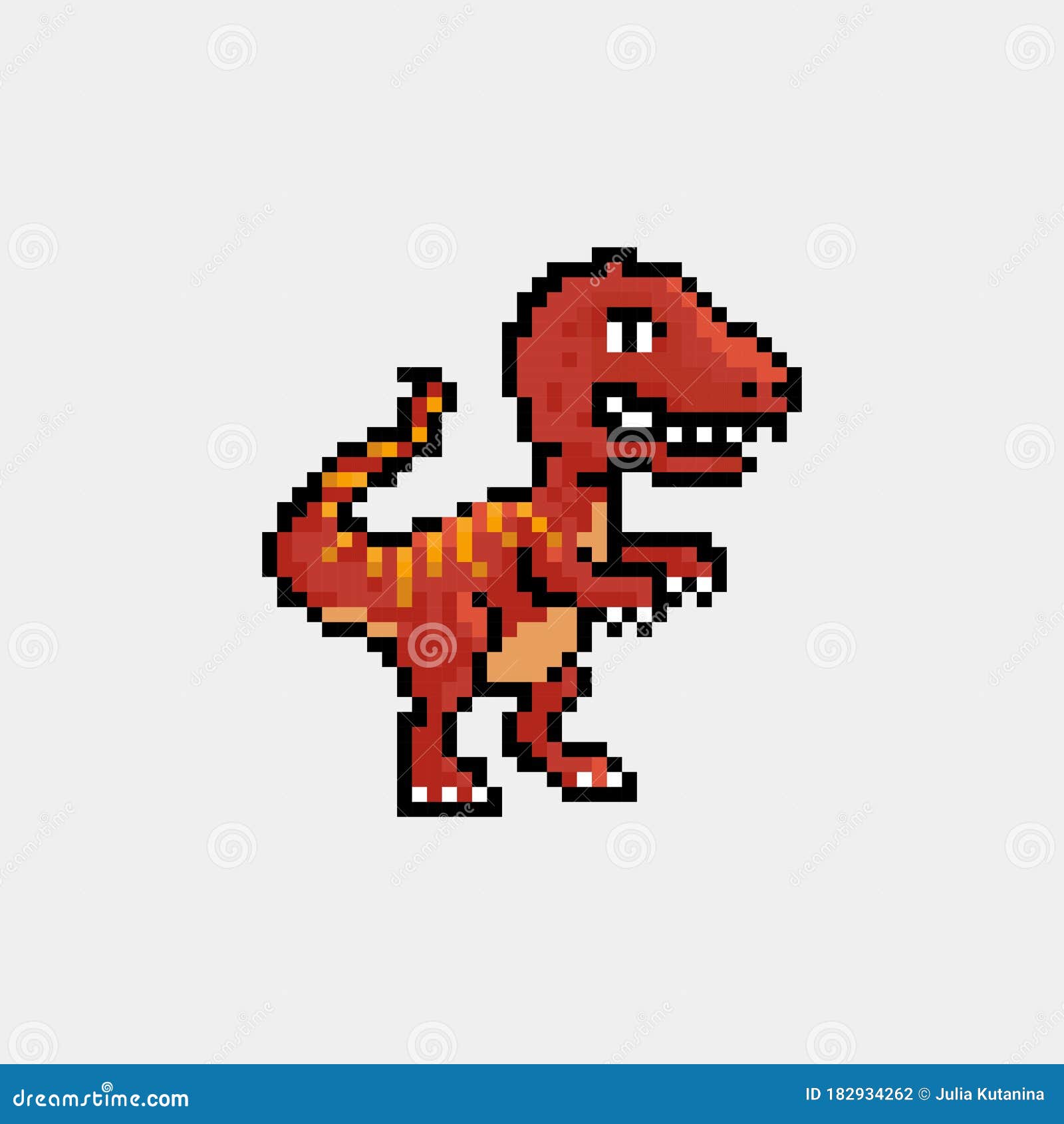 Ilustração Do Vetor De Arte De Pixel Do Jogo Da Geleia De Dinossauro  Ilustração do Vetor - Ilustração de sorvido, alaranjado: 278366771