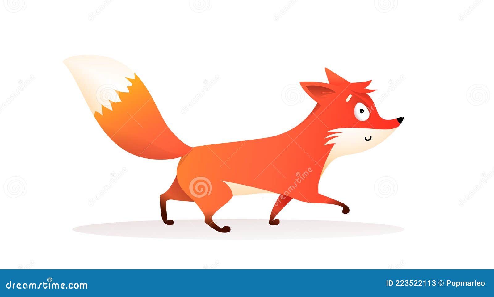 raposa bonito dos desenhos animados. raposa vermelha engraçada