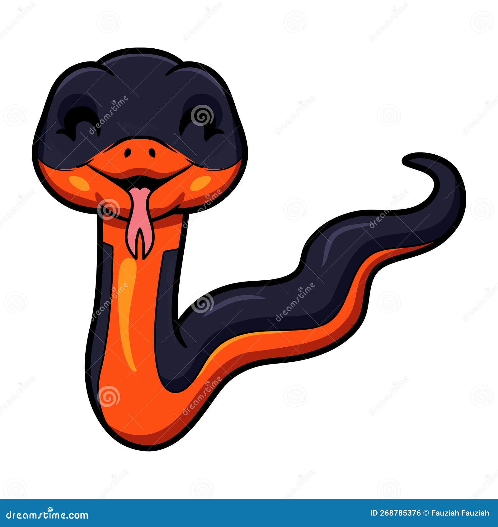 Bonito Anel Decoteu Cobra Desenho Animado Royalty Free SVG