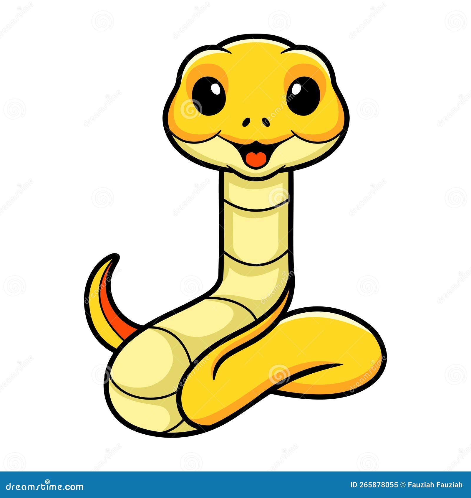 Uma cobra de desenho animado com rosto azul e olhos amarelos