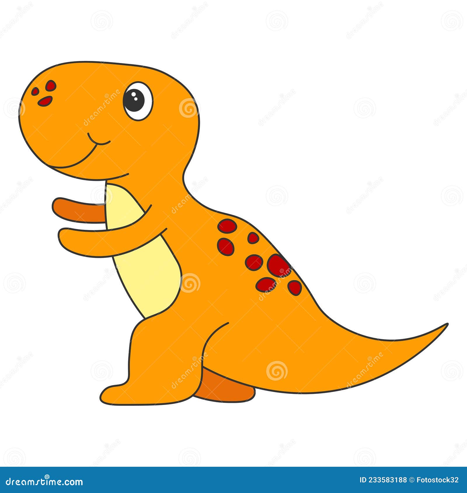 Ícone de desenho animado do tiranossauro rex dinossauro bebê fofo isolado  no fundo branco