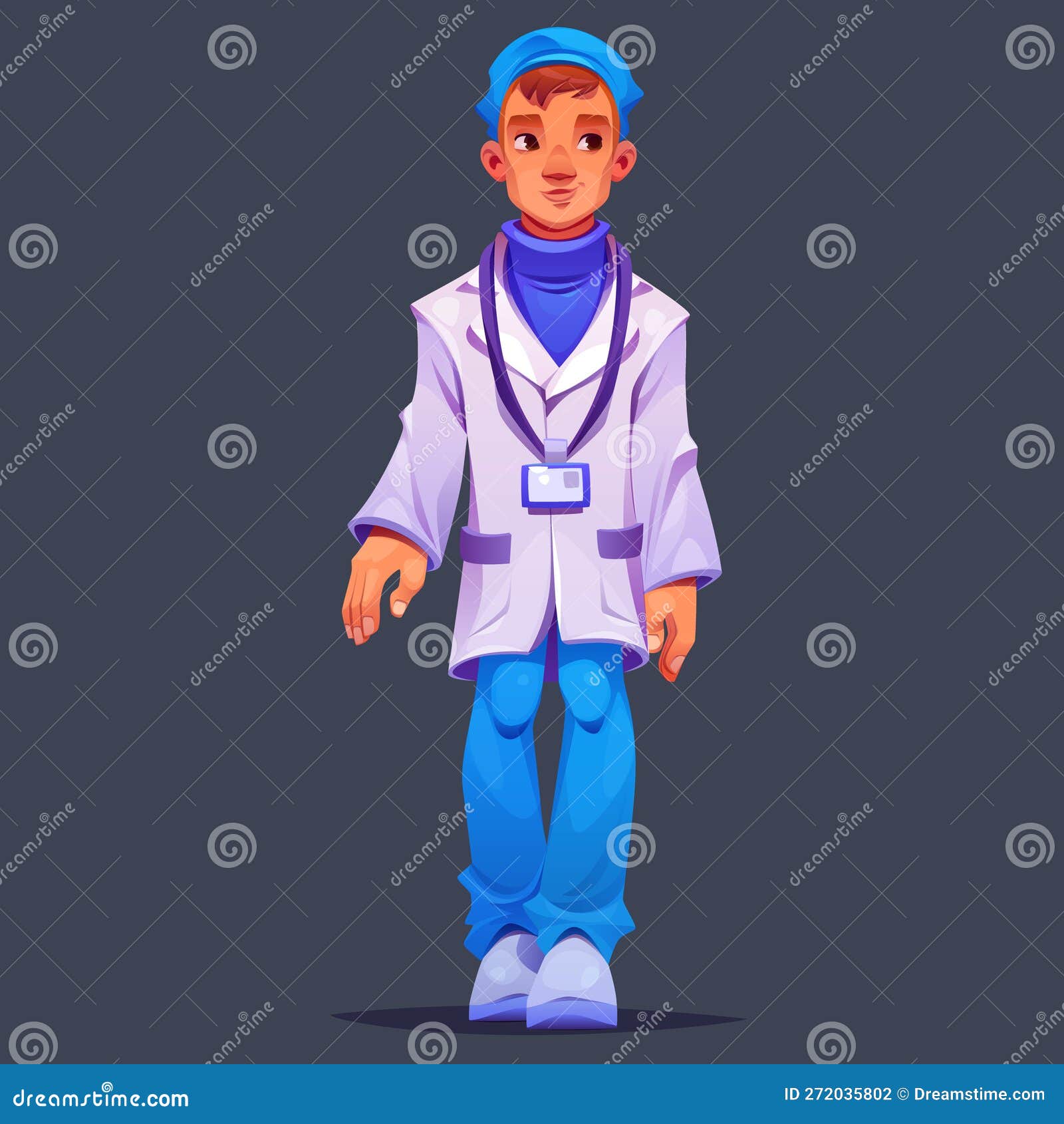 Conjunto De Personagens De Desenhos Animados De Médico Masculino