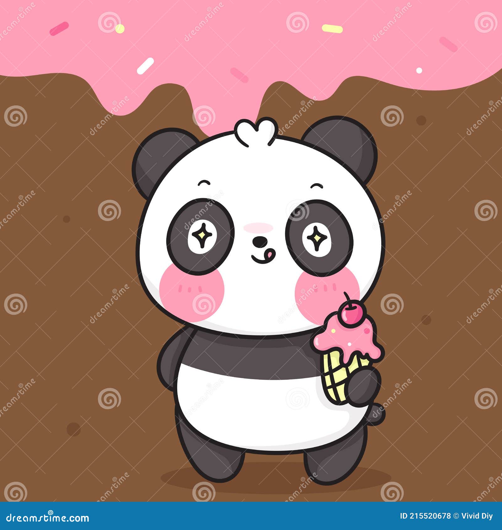 Desenhos animados do urso panda fofo dormindo em bambu boa noite animal  kawaii