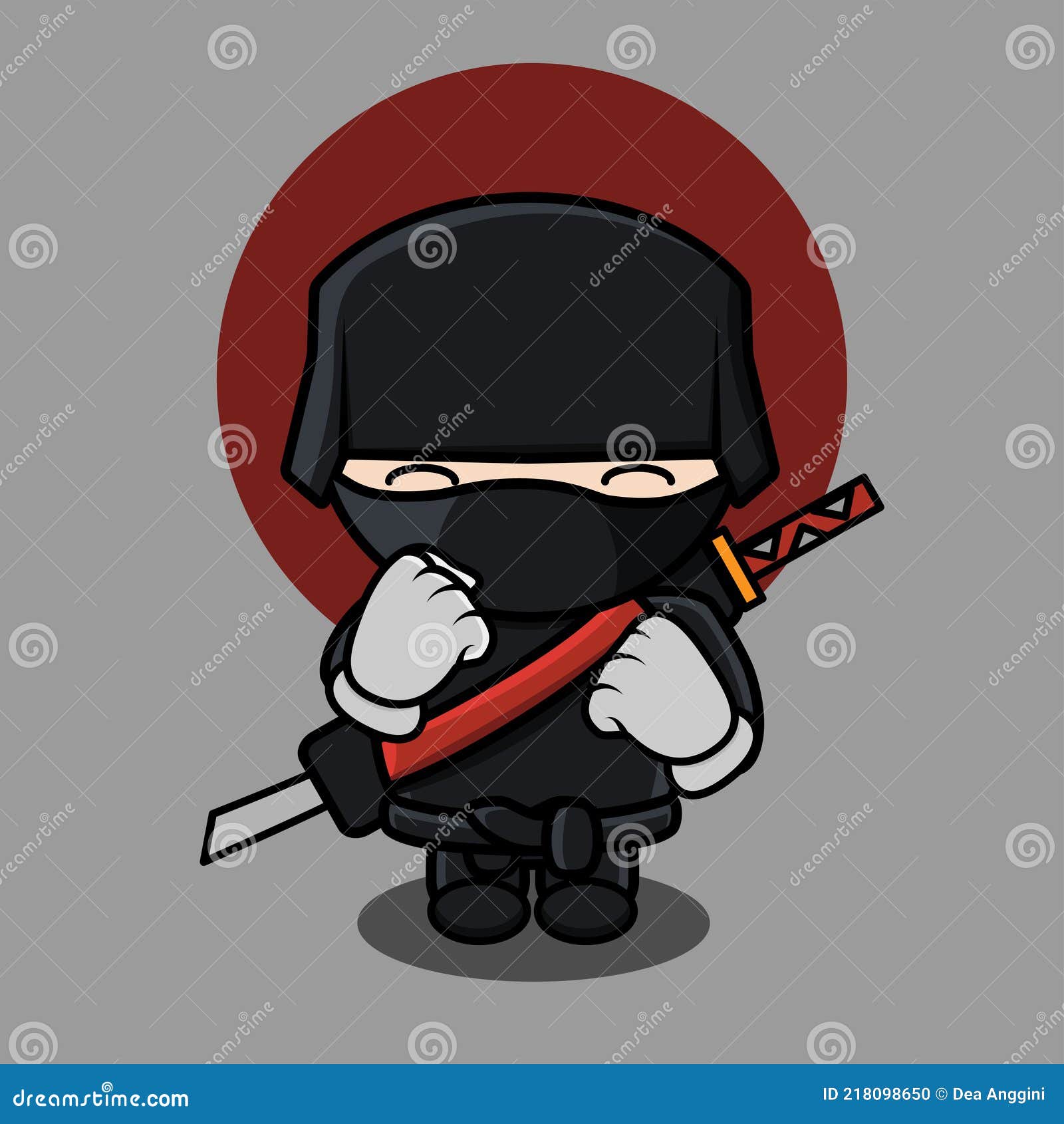 Desenho Animado Do Ninja Clipart Com Conceito Simples Ilustração do Vetor -  Ilustração de menino, sinal: 218098650