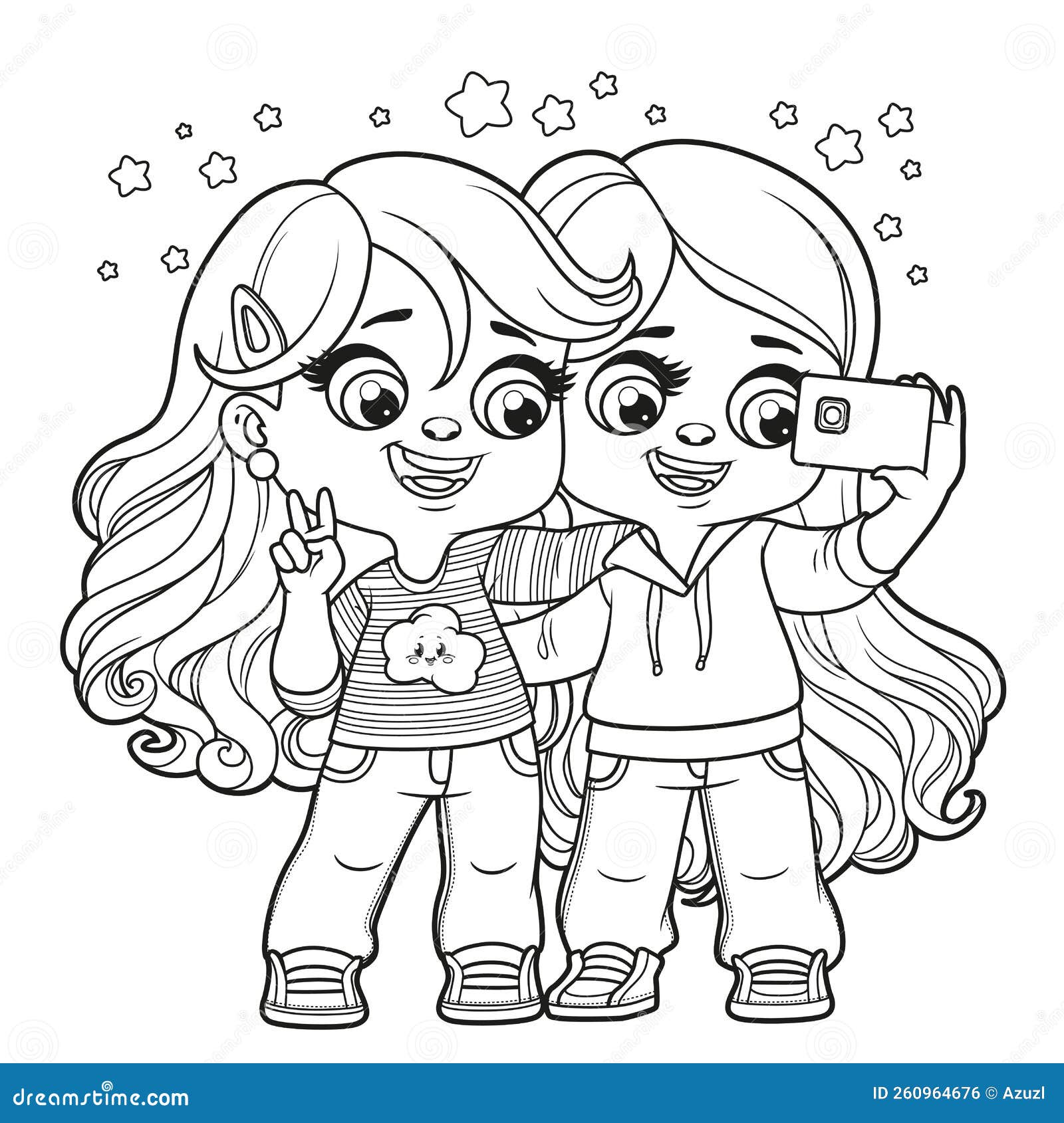 Desenhos de Selfie Para Colorir e Imprimir - Pintar Grátis Online