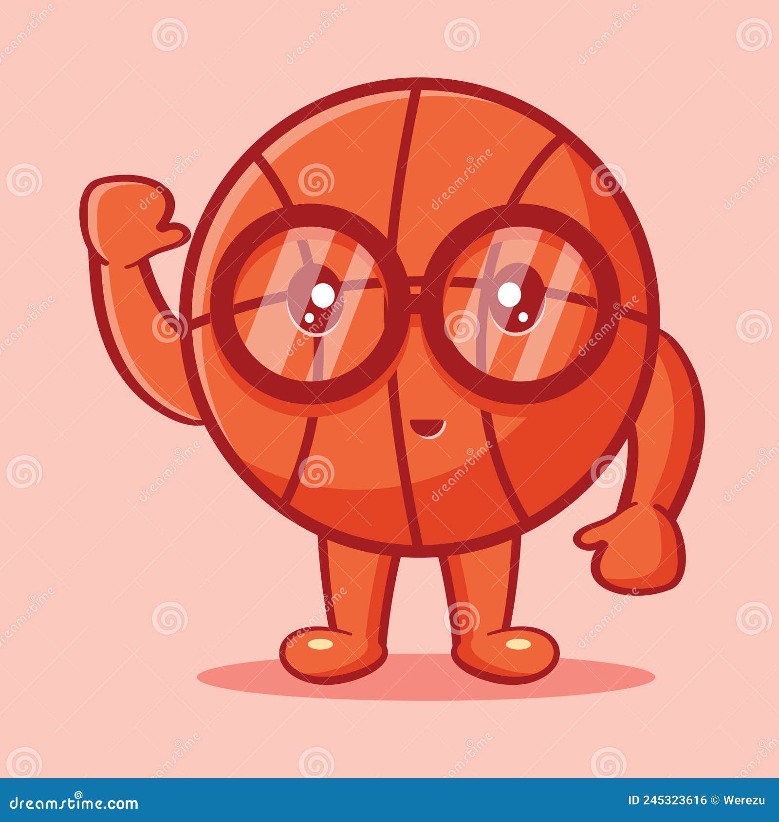 Bola De Basquete Desenho Animado Isolado Ilustração Vetorial