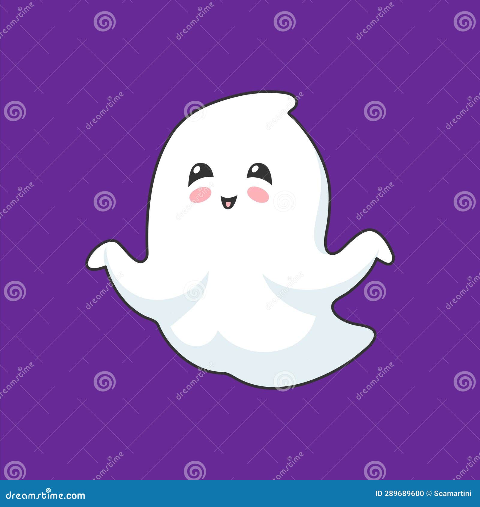 Vetores de Kawaii De Desenho Animado Fantasma Isolado e mais