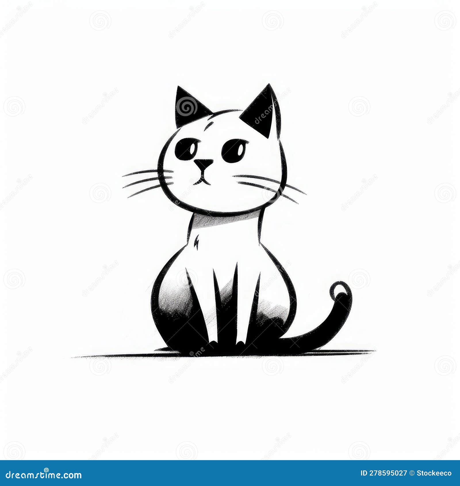 Desenho Animado Minimalístico Para Gatos Ilustração Stock