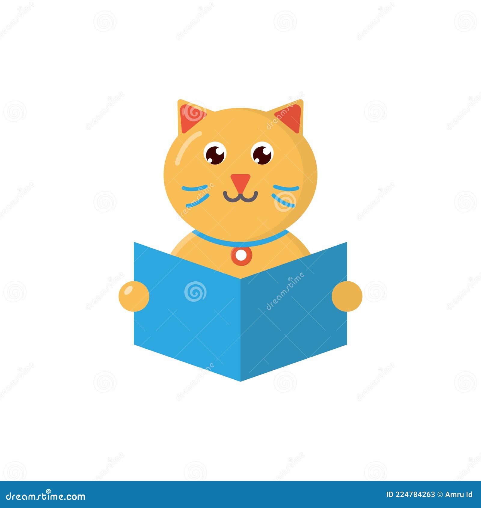 Cabeça de gato fofa logotipo dos desenhos animados cabeça de gato