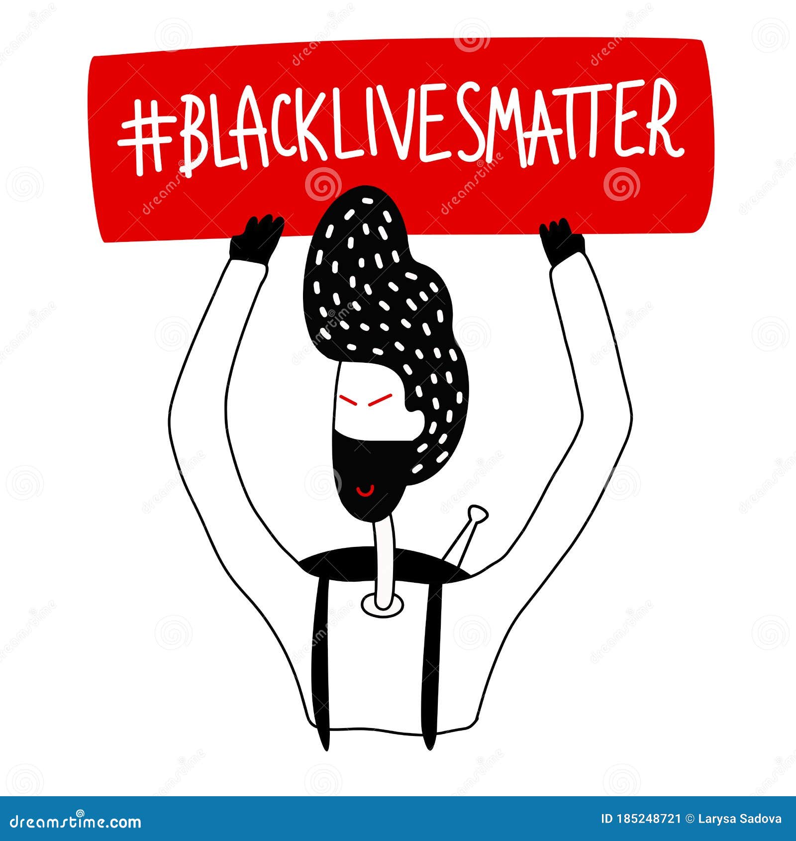 Desenho Animado Personagem Desenhado à Mão Jovem Branco Segurando Faixa Com  Hashtag Black Lives Matéria. Saqueador Na Máscara Com Foto Editorial -  Ilustração de democracia, maca: 185248721