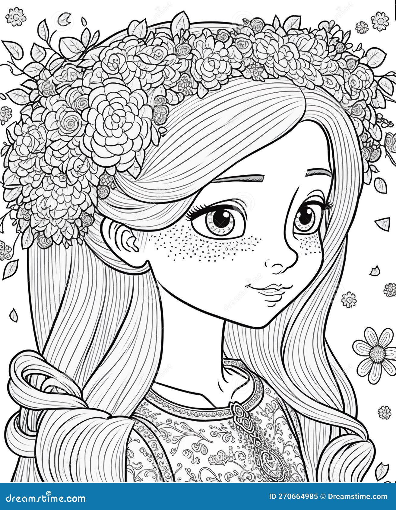 Desenho Animado Retrato Da Princesa De Uma Menina Esboço Ilustração Digital Pintura  Pintura Lápis Desenho Arte Imprimível Ilustração Stock - Ilustração de  cinzento, cara: 270664985