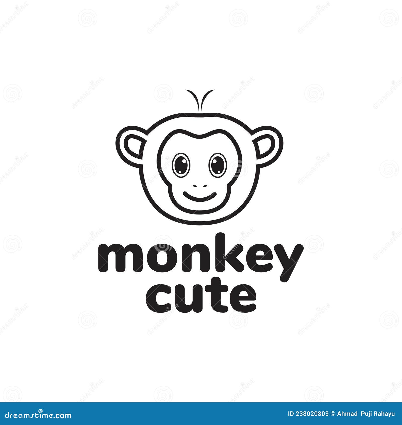 Desenho Macaco Com Sorriso Grande Apontando Dedo Sua Cabeça Ilustração  imagem vetorial de dero2010© 660518530