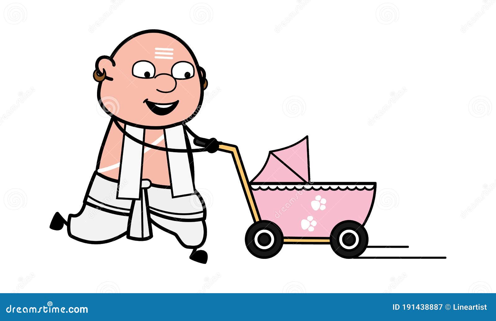 Desenho Animado Suindan Pandit Com Carrinho De Bebê Ilustração Stock -  Ilustração de carro, hindu: 191438887