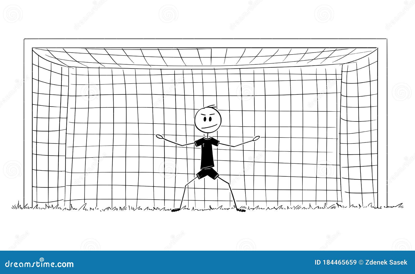 único desenho de uma linha jogador de futebol chutando bola, goleiro  salvando gol na tela do smartphone. jogos de futebol online. aplicativos  para smartphones. futebol móvel. vetor de design de desenho de