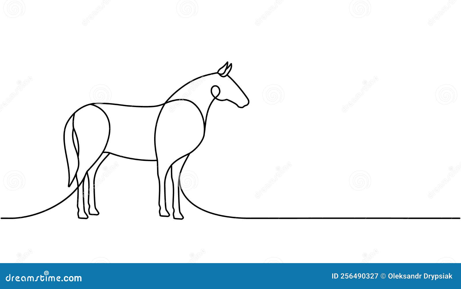 Desenho de linha simples de um cavalo