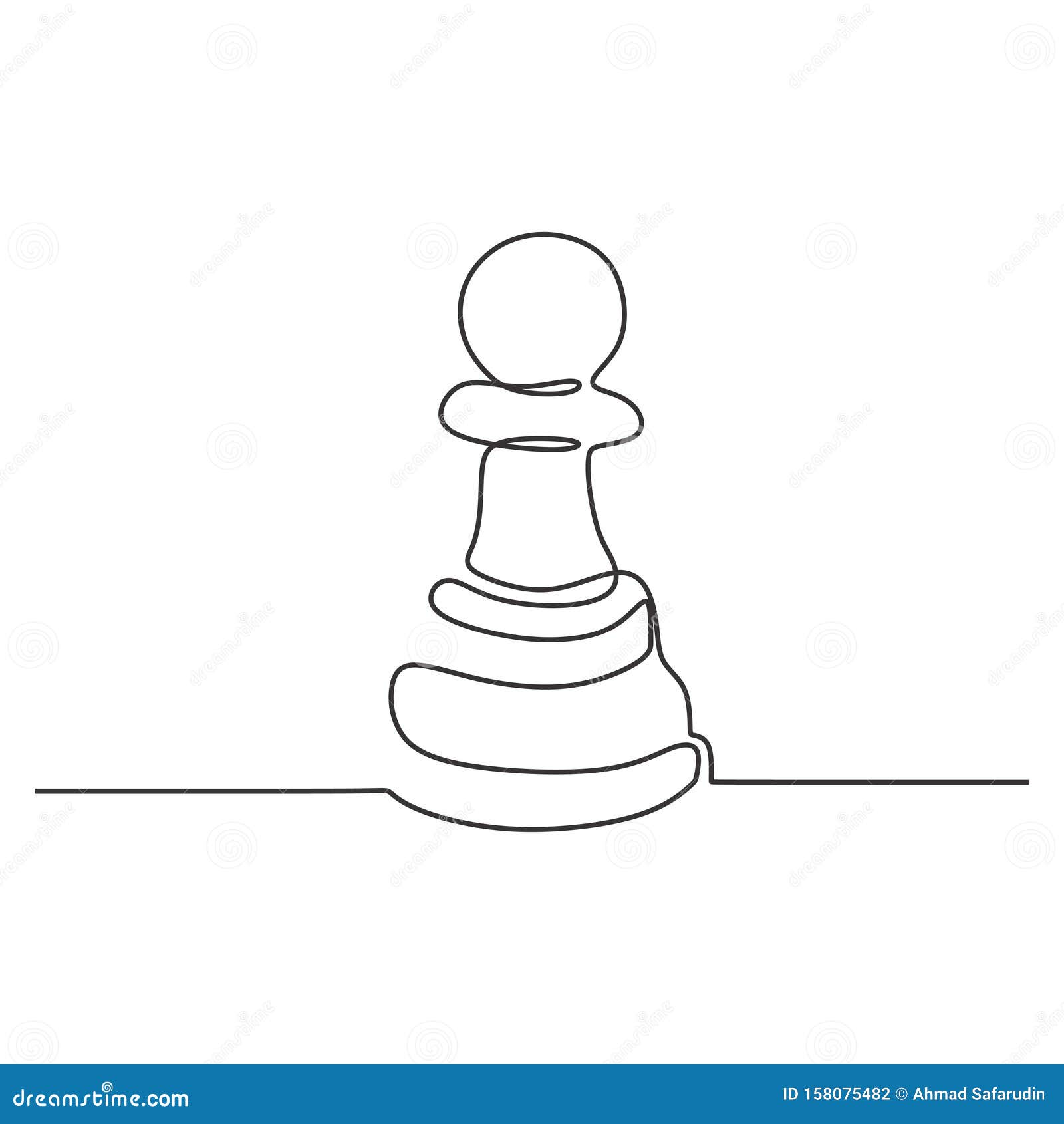 Desenho Contínuo De Uma Linha De Ilustração Vetorial De Peão De Xadrez.  Design De Minimalismo. Royalty Free SVG, Cliparts, Vetores, e Ilustrações  Stock. Image 129570033