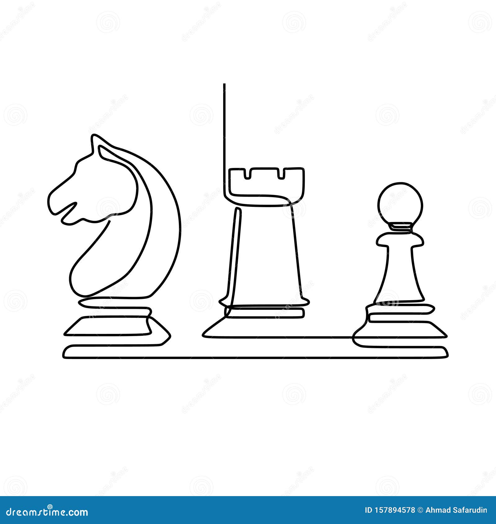 Desenho Contínuo De Uma Linha De Ilustração Vetorial De Peão De Xadrez.  Design De Minimalismo. Royalty Free SVG, Cliparts, Vetores, e Ilustrações  Stock. Image 129570033