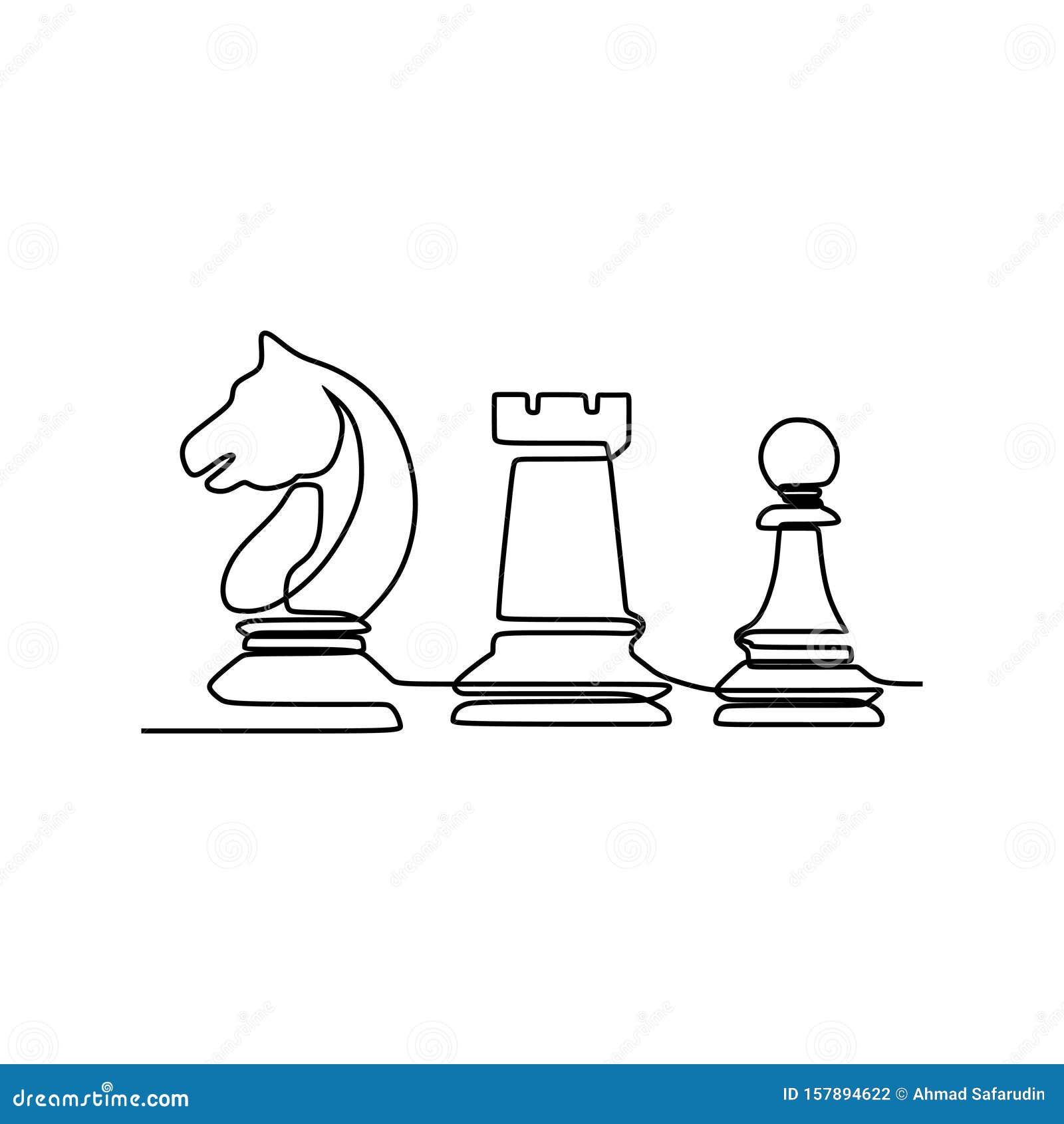 Desenho Contínuo De Uma Linha De Ilustração Vetorial De Peão De Xadrez.  Design De Minimalismo. Royalty Free SVG, Cliparts, Vetores, e Ilustrações  Stock. Image 129570033