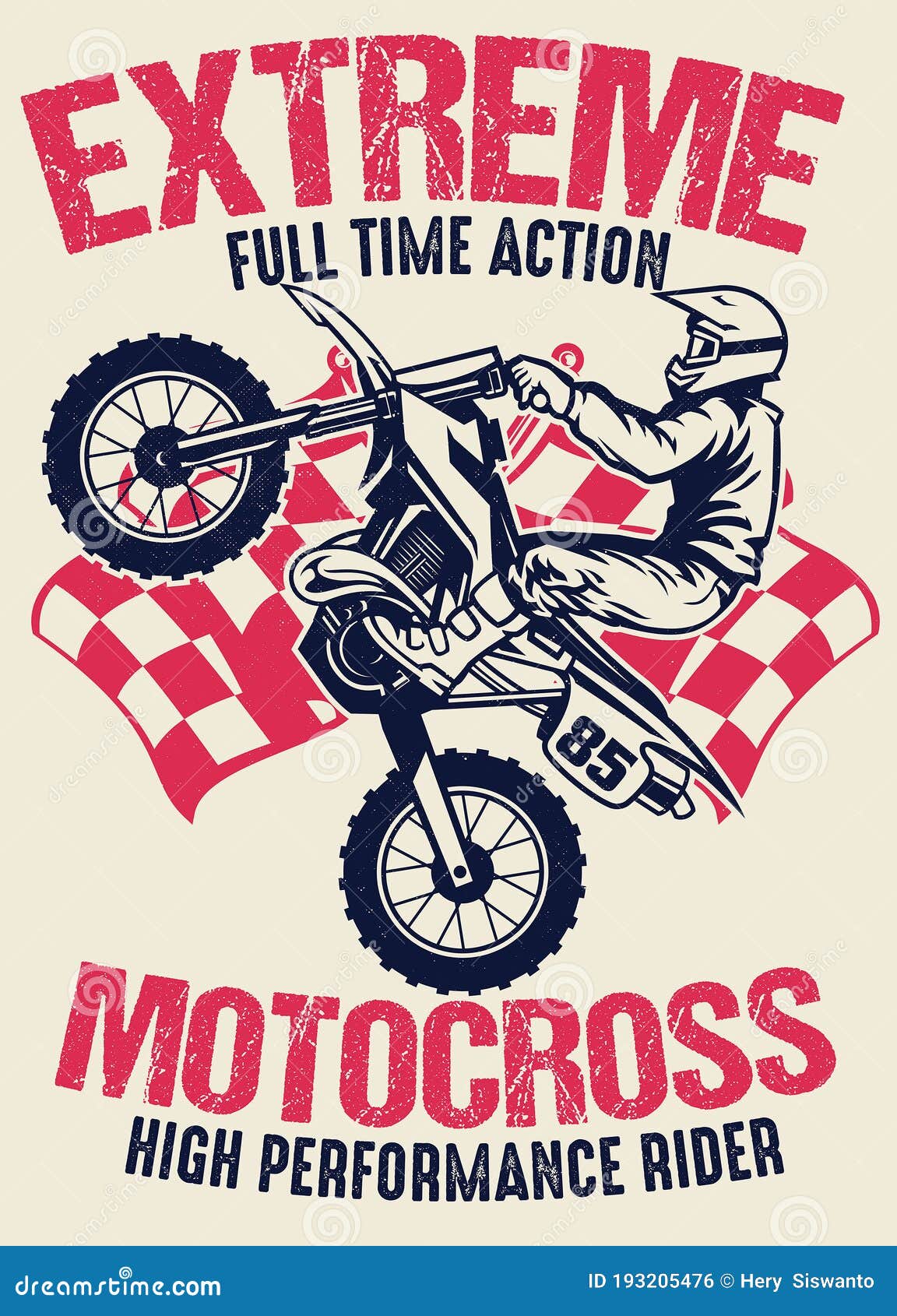 Desenho Em Camisa Do Campeonato De Motocross Ilustração do Vetor