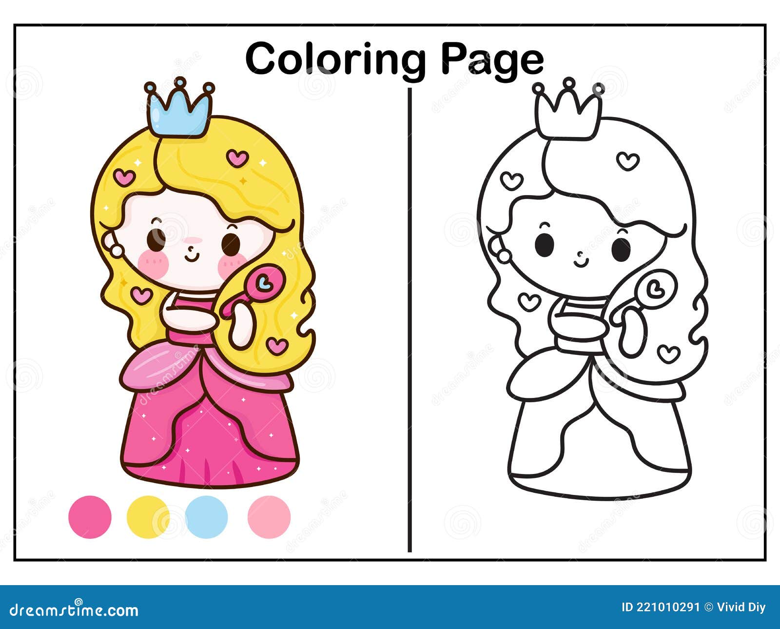 Desenho de Princesa no baile para Colorir - Colorir.com