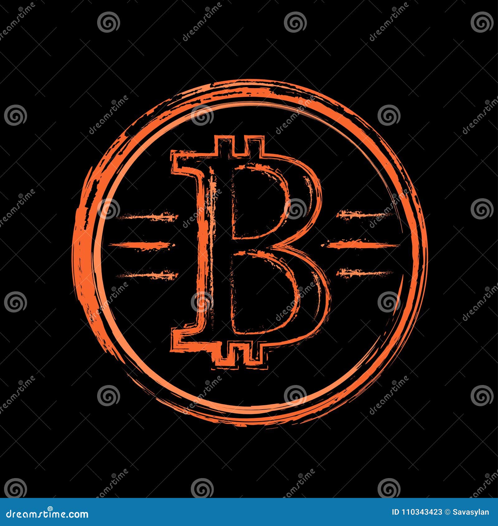 Desenho a Tinta De Bitcoin Dourado Ilustração do Vetor - Ilustração de  colheita, sinal: 110343423