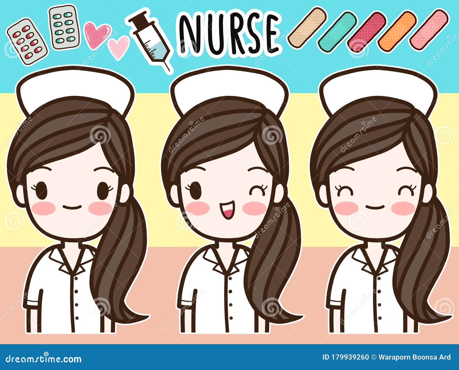 Fundo Enfermeira Dos Desenhos Animados Usando Um Estetoscópio E