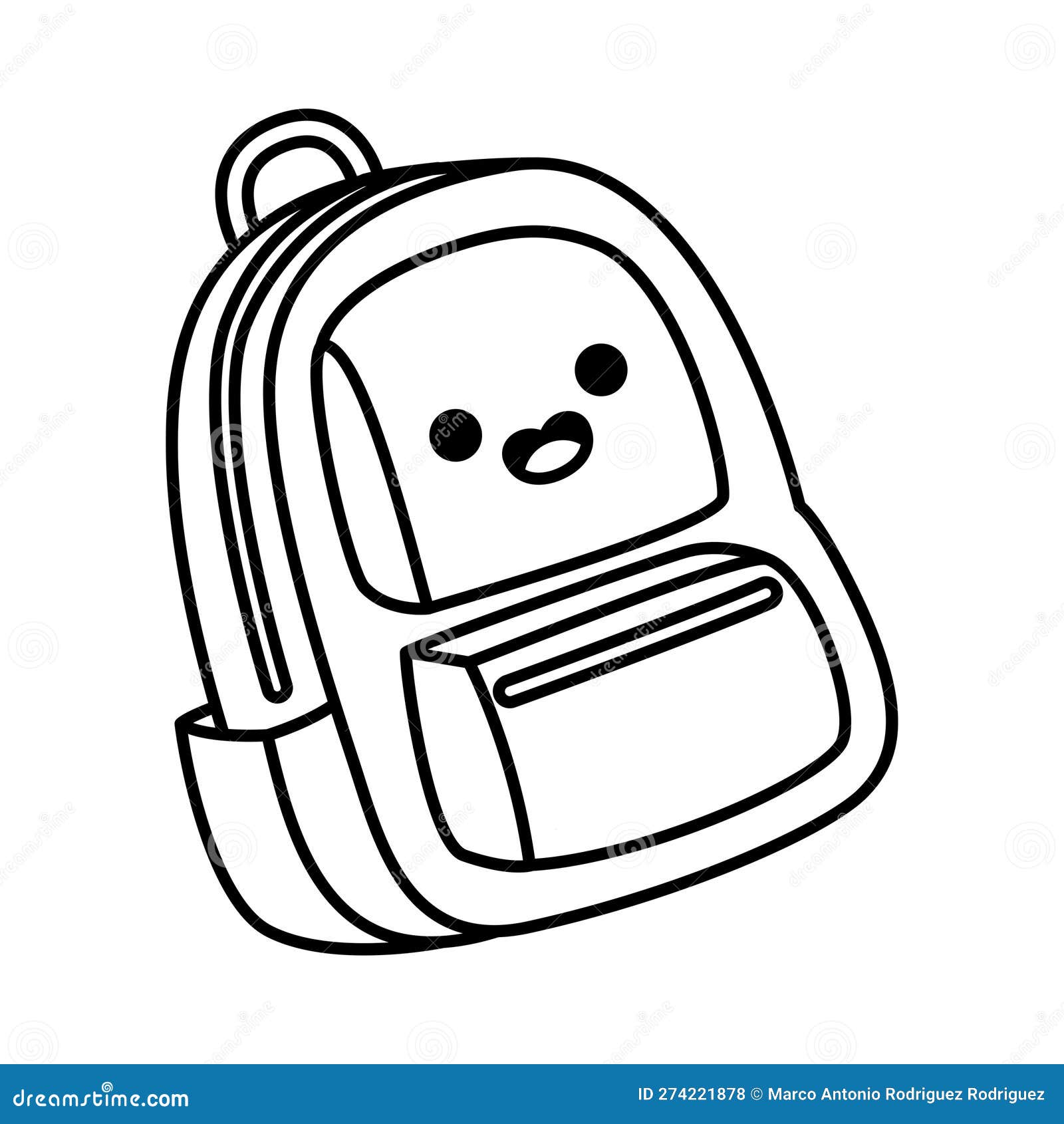 Desenho De Desenho Animado Fofo Da Mochila Kawaii Ilustração do