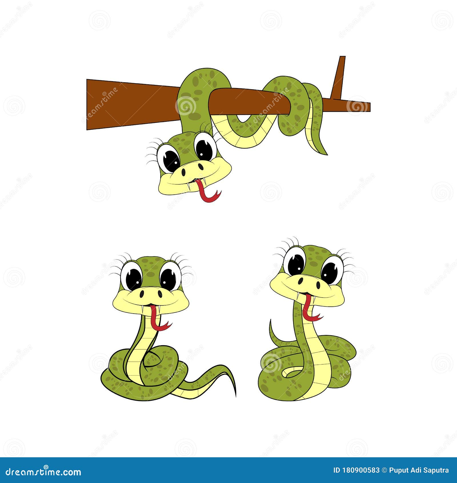 Desenho de ilustração de cobra fofa
