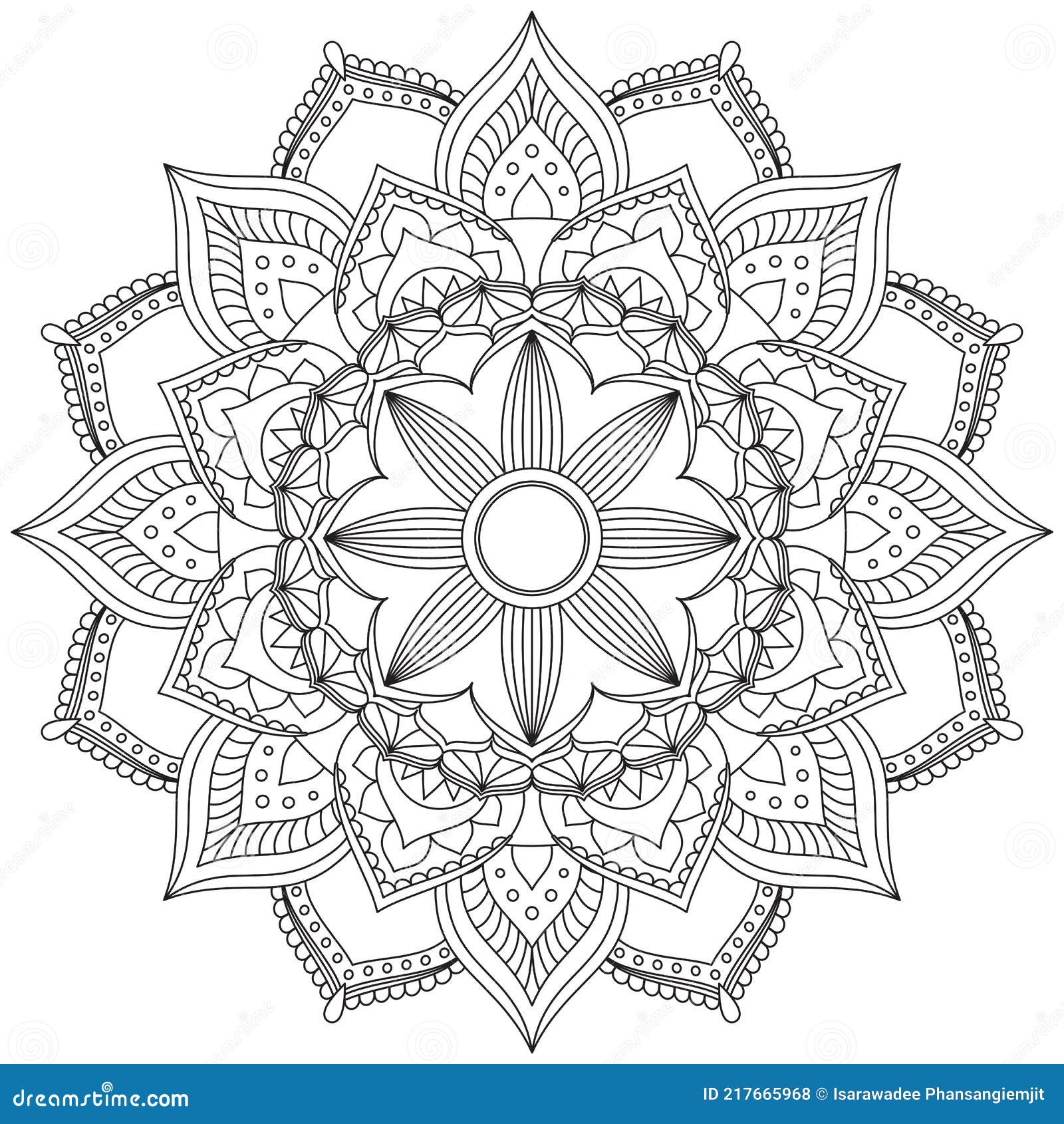 Desenho de Mandala com Padrão Floral para colorir