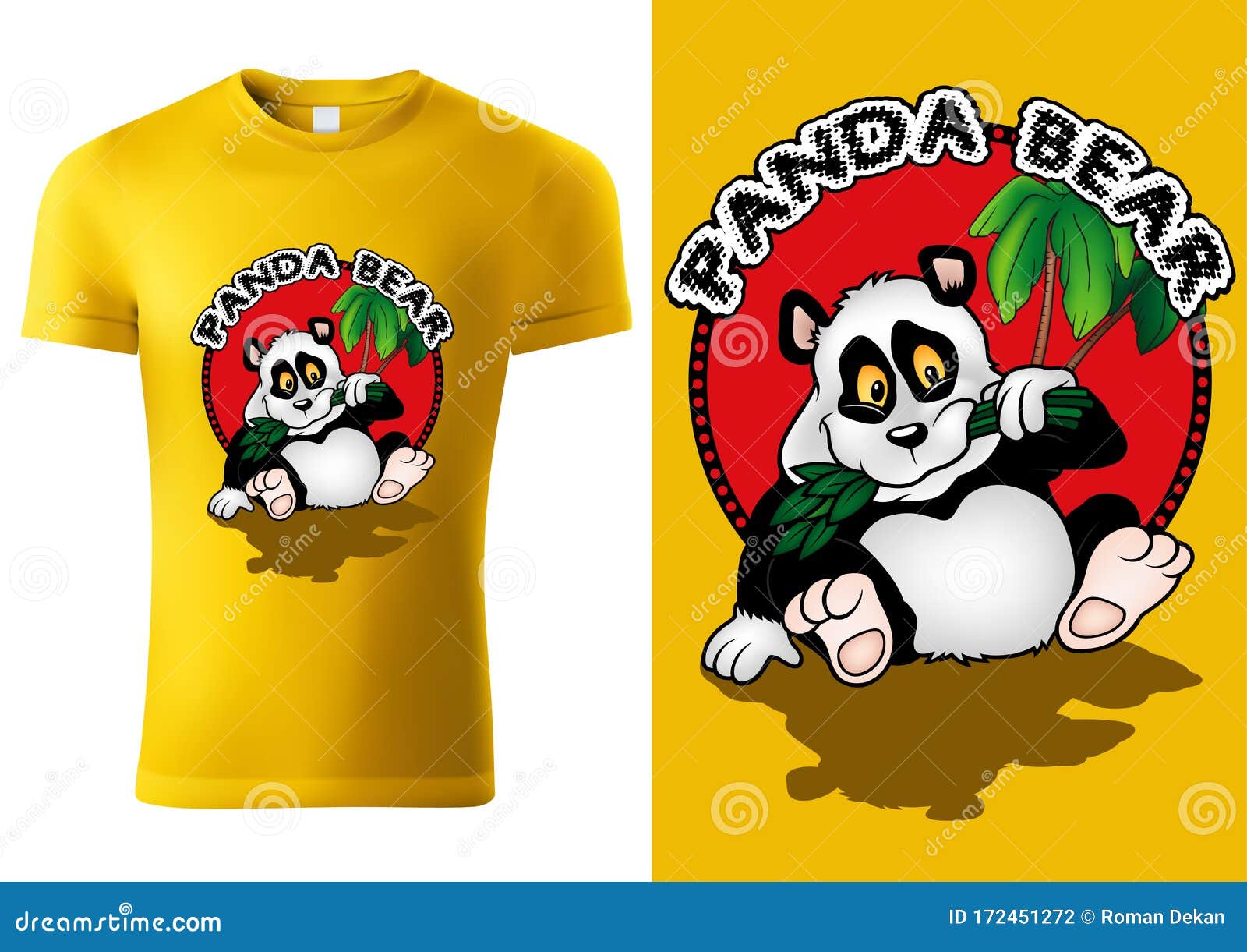 Camiseta de panda para crianças, camisa simples de desenho animado