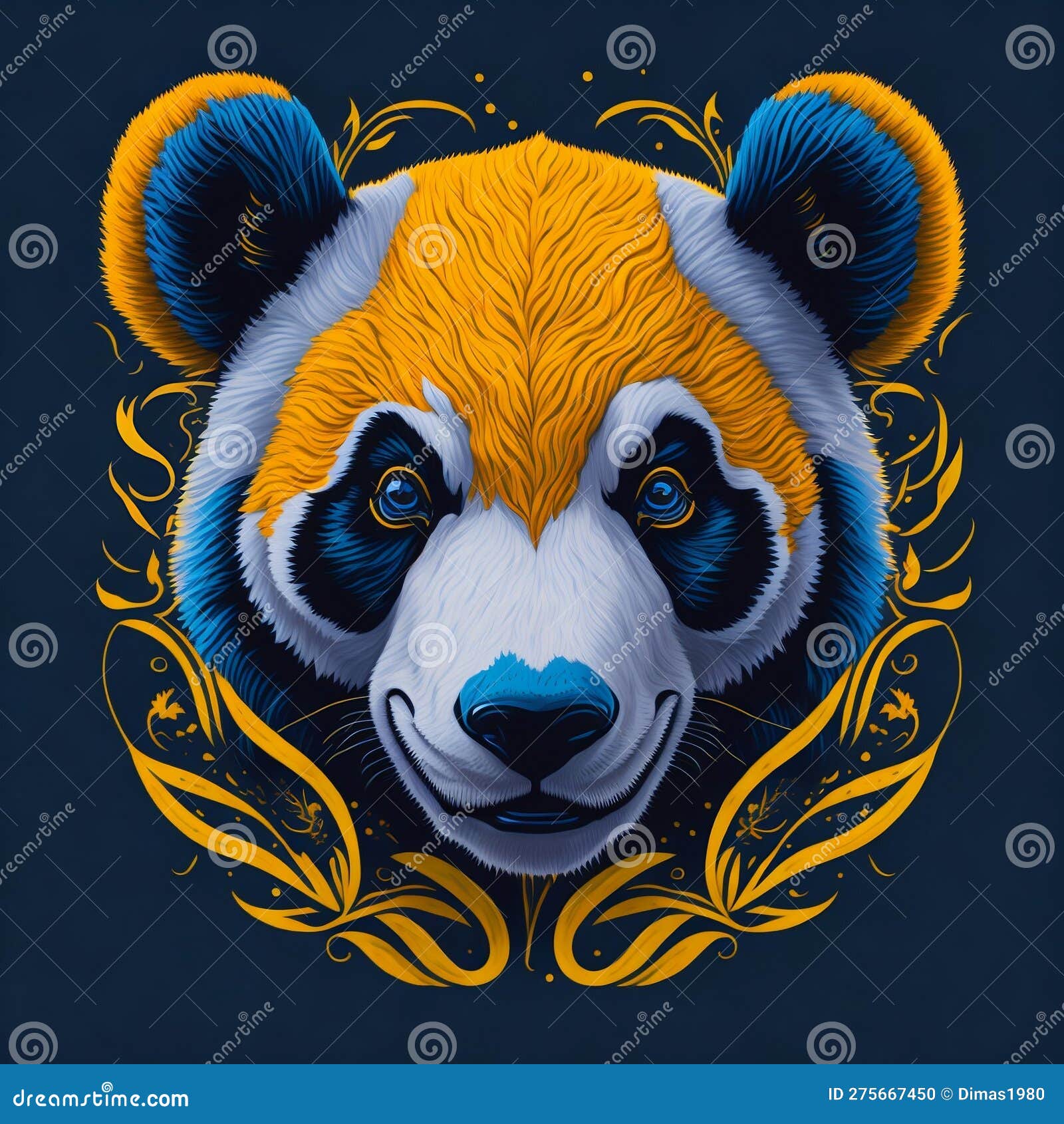 Desenho de Um urso panda pintado e colorido por Usuário não