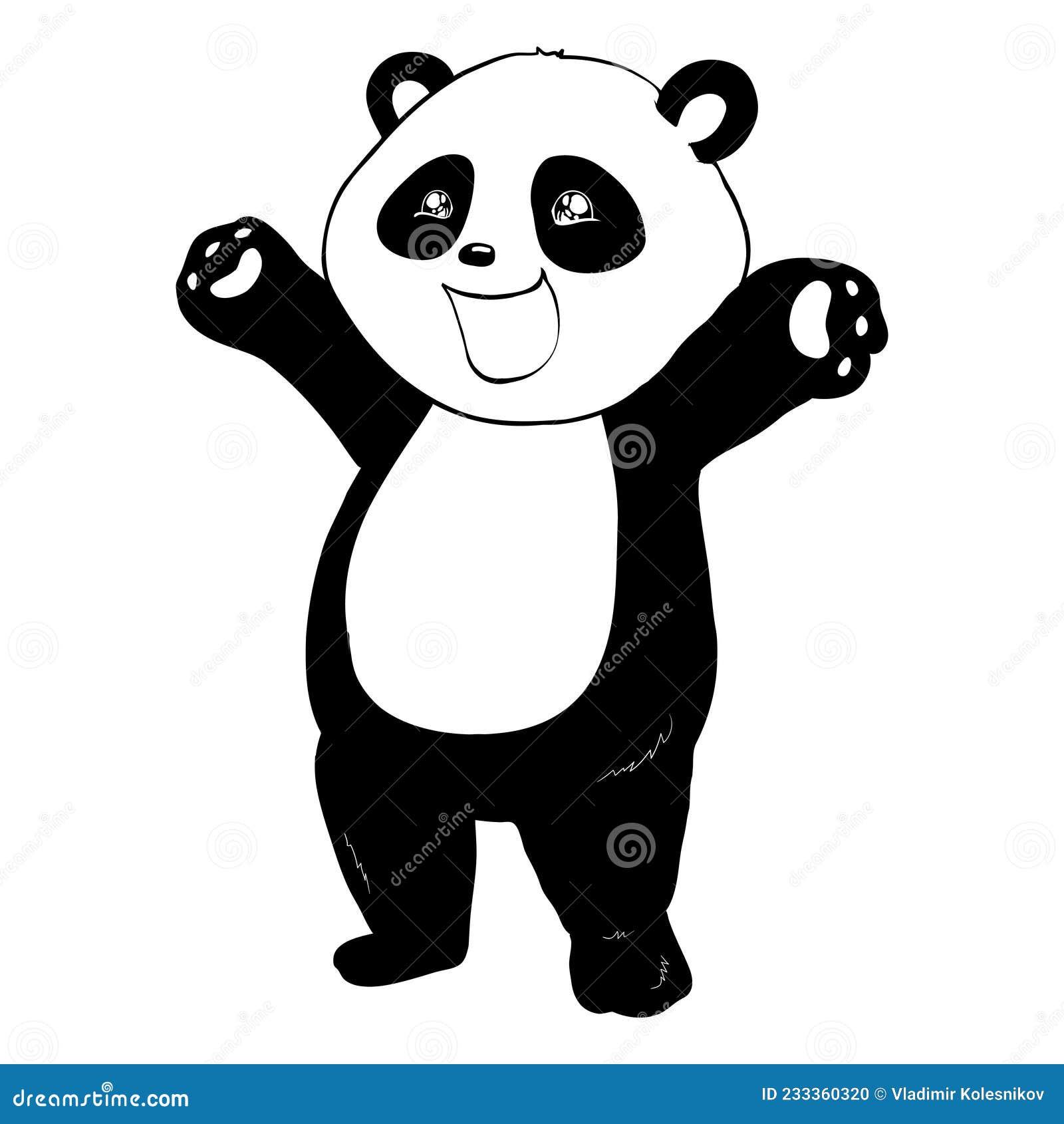 Desenho de corpo inteiro de panda gigante ícone de urso de panda