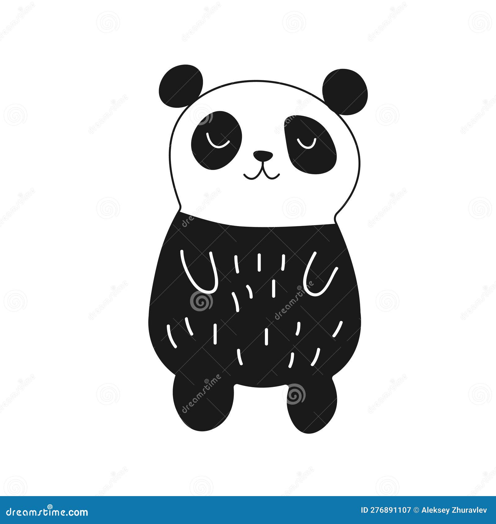 Desenho de corpo inteiro do panda gigante estilizado. ícone de