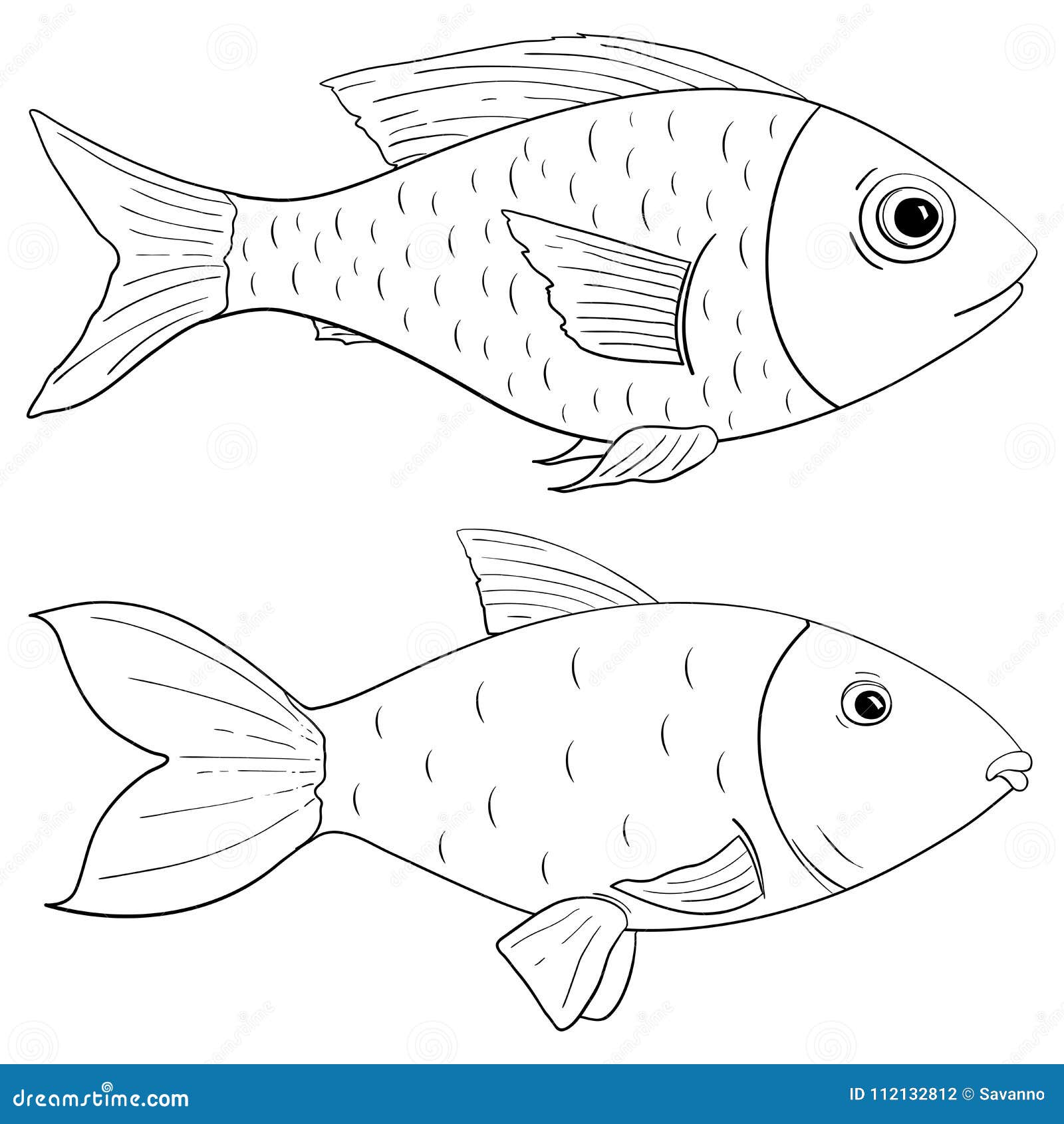 Desenho de peixe bonito para colorir e imprimir