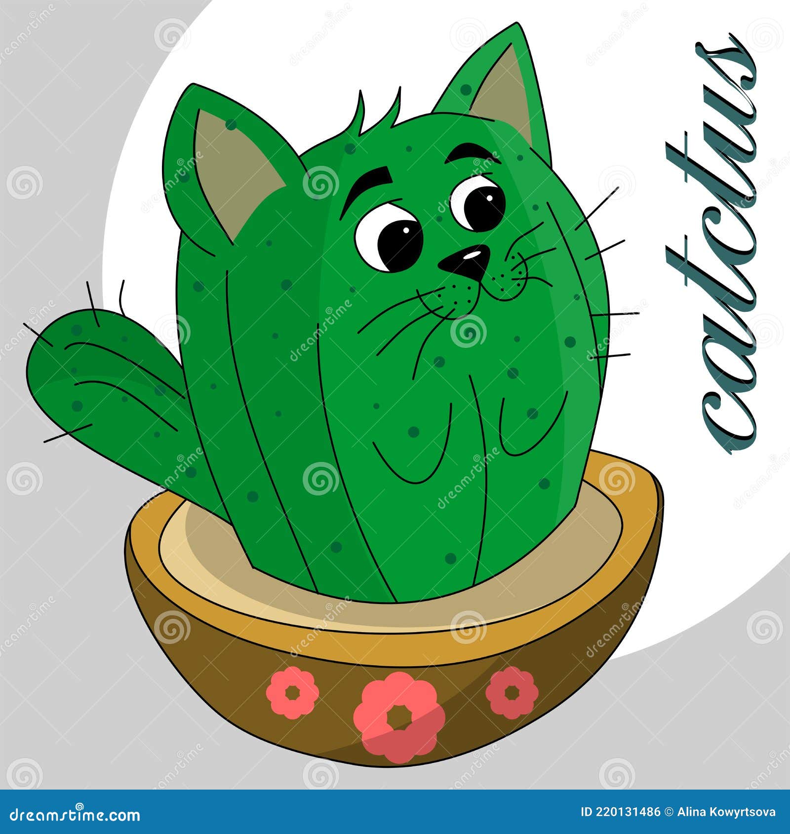 Desenho De Desenho De Mão Com Ilustração Vetorial Cacto Gato Kawaii Fofo  Ilustração do Vetor - Ilustração de cara, alimento: 220131486