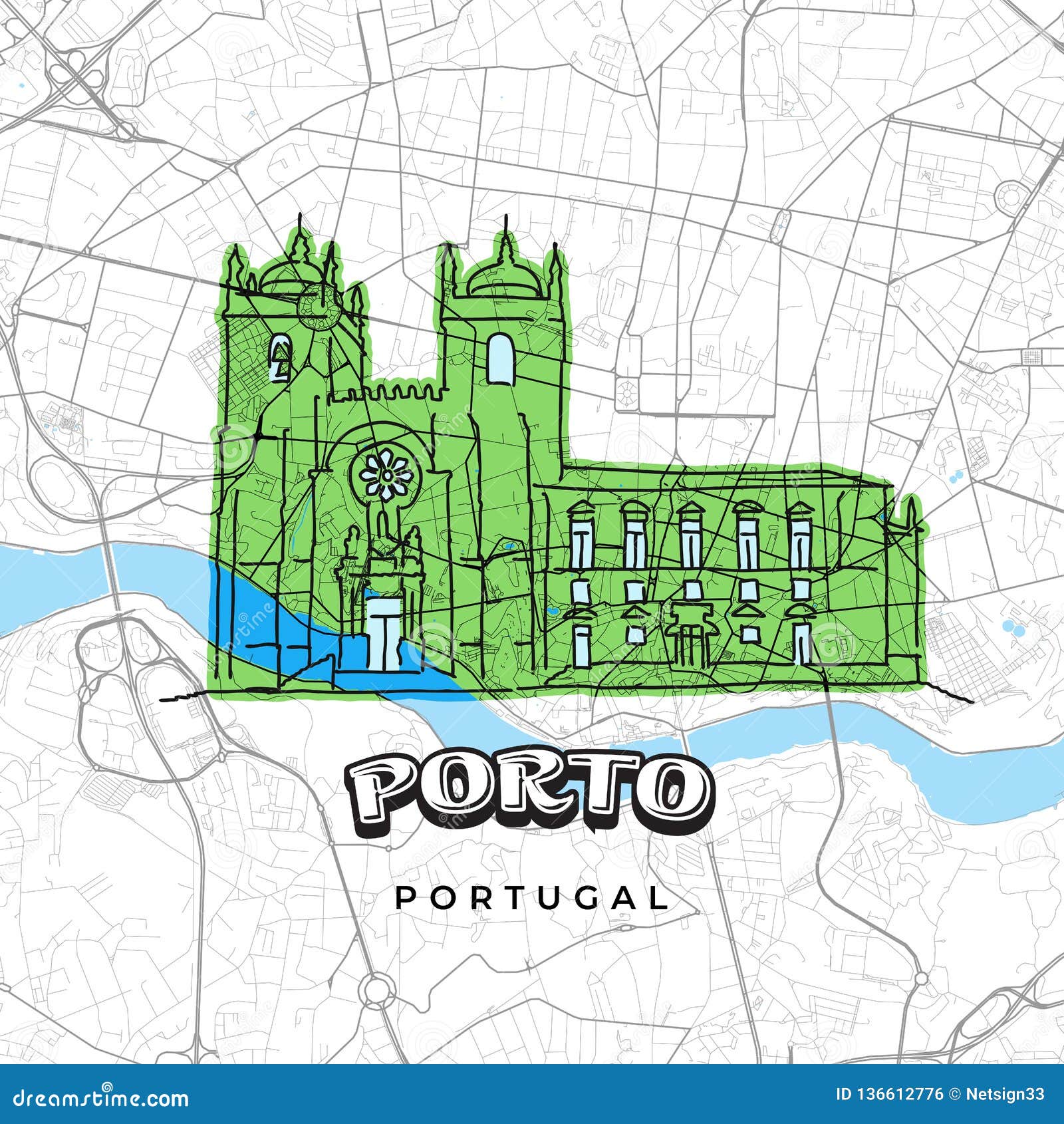 Mapa distrito Porto de parede