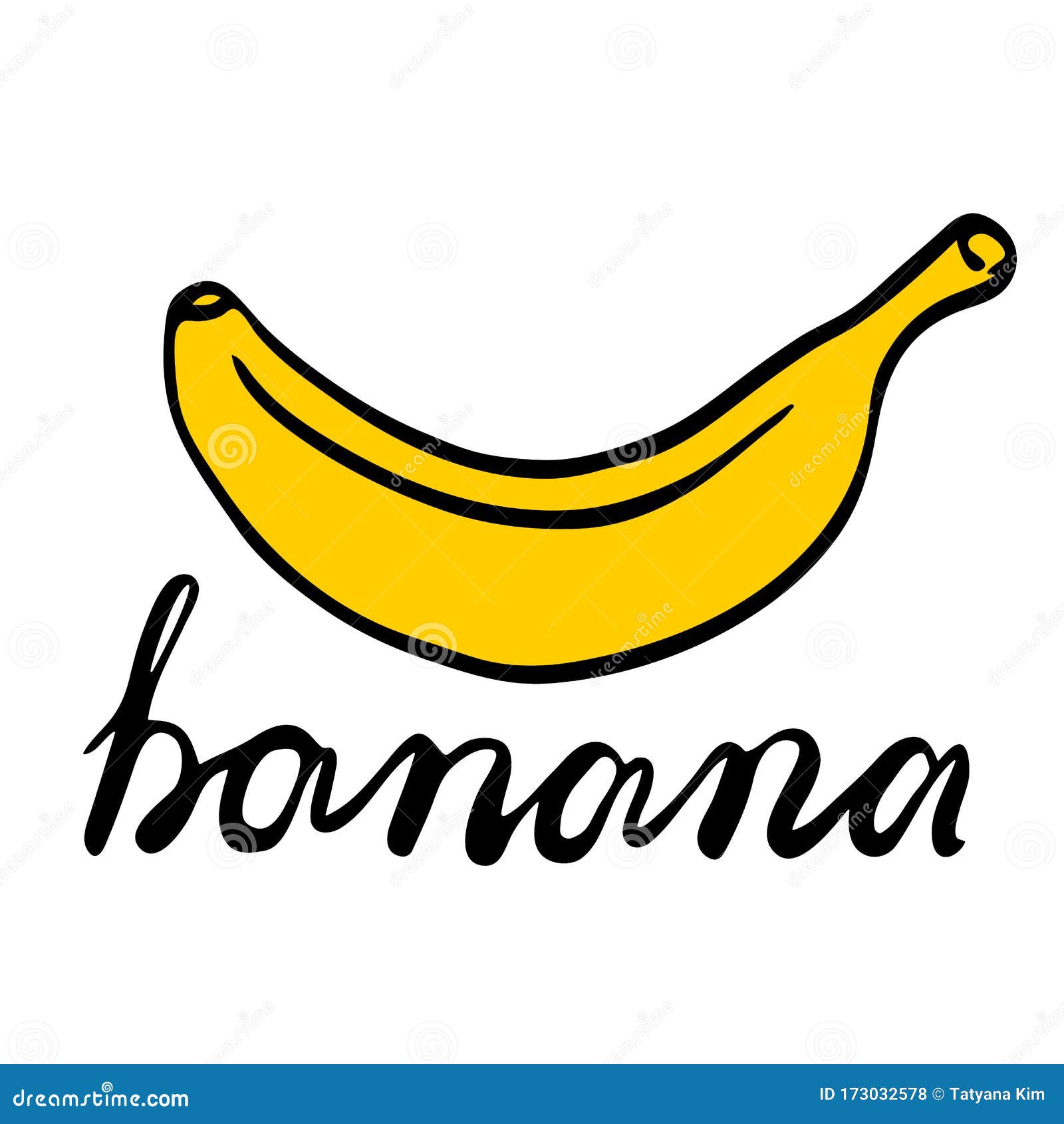 Um desenho de bananas com a palavra banana