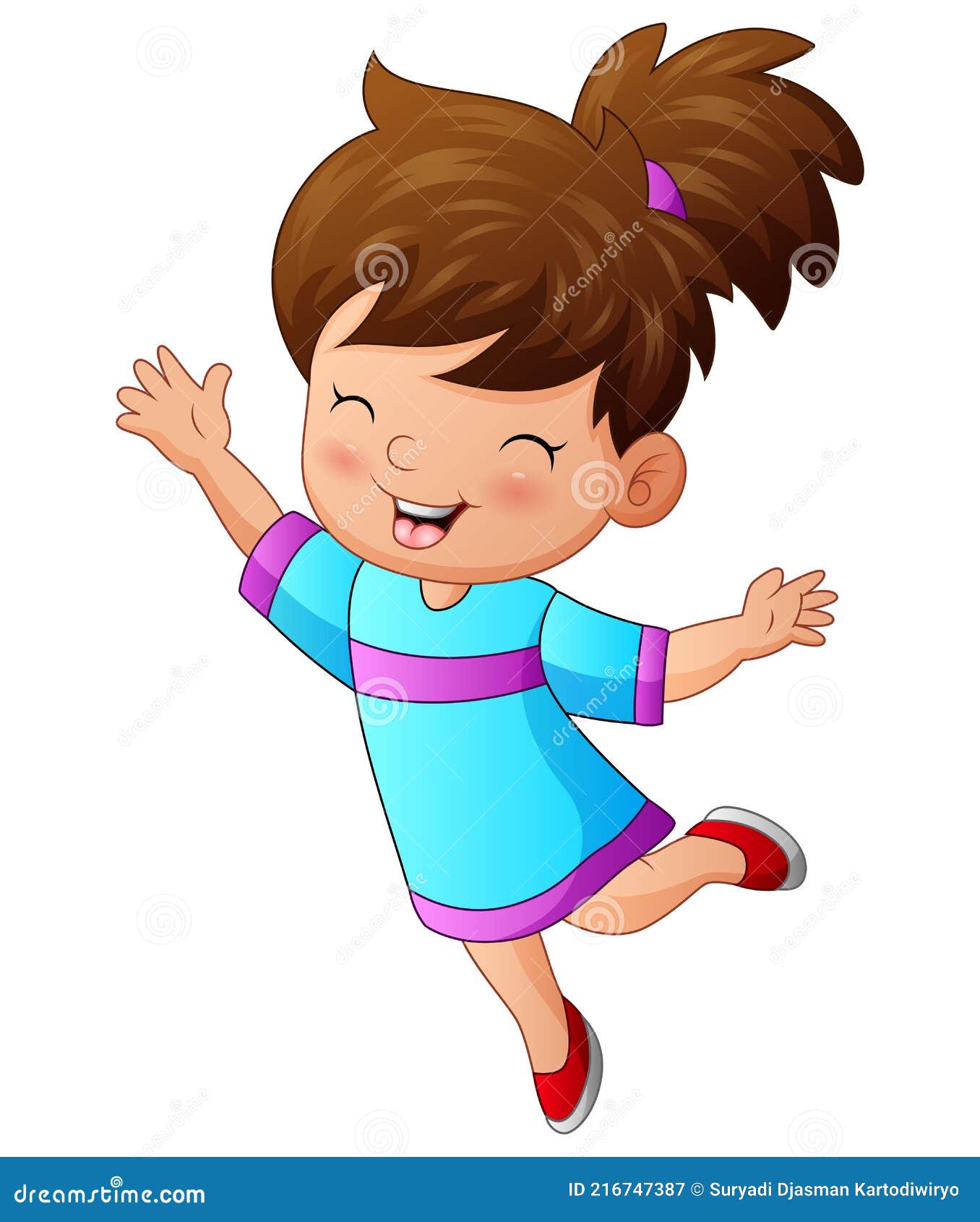 Desenho colorido menina feliz imagem vetorial de yupiramos© 114430712