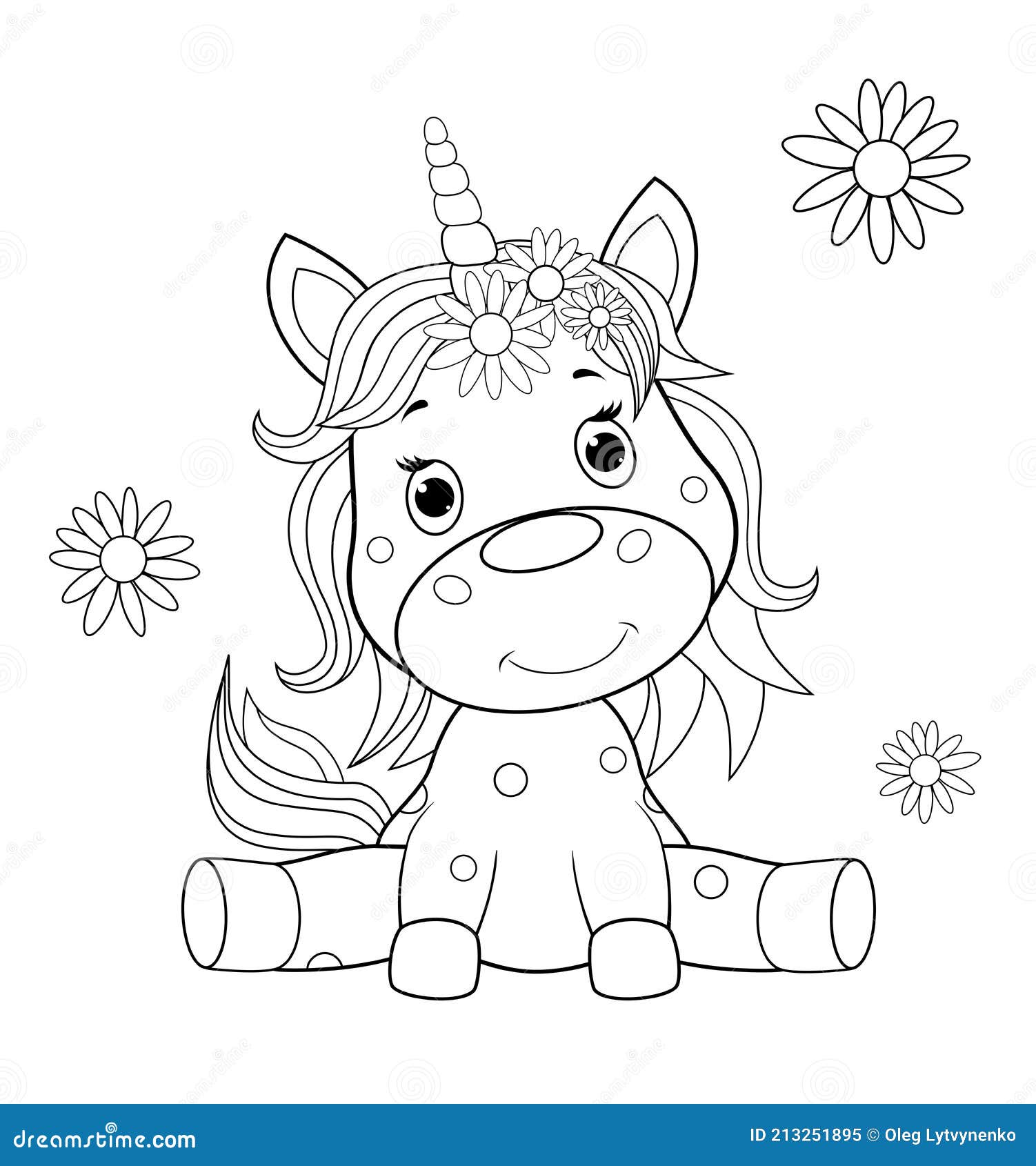 vector desenho de unicornio para criança colorir Stock Illustration